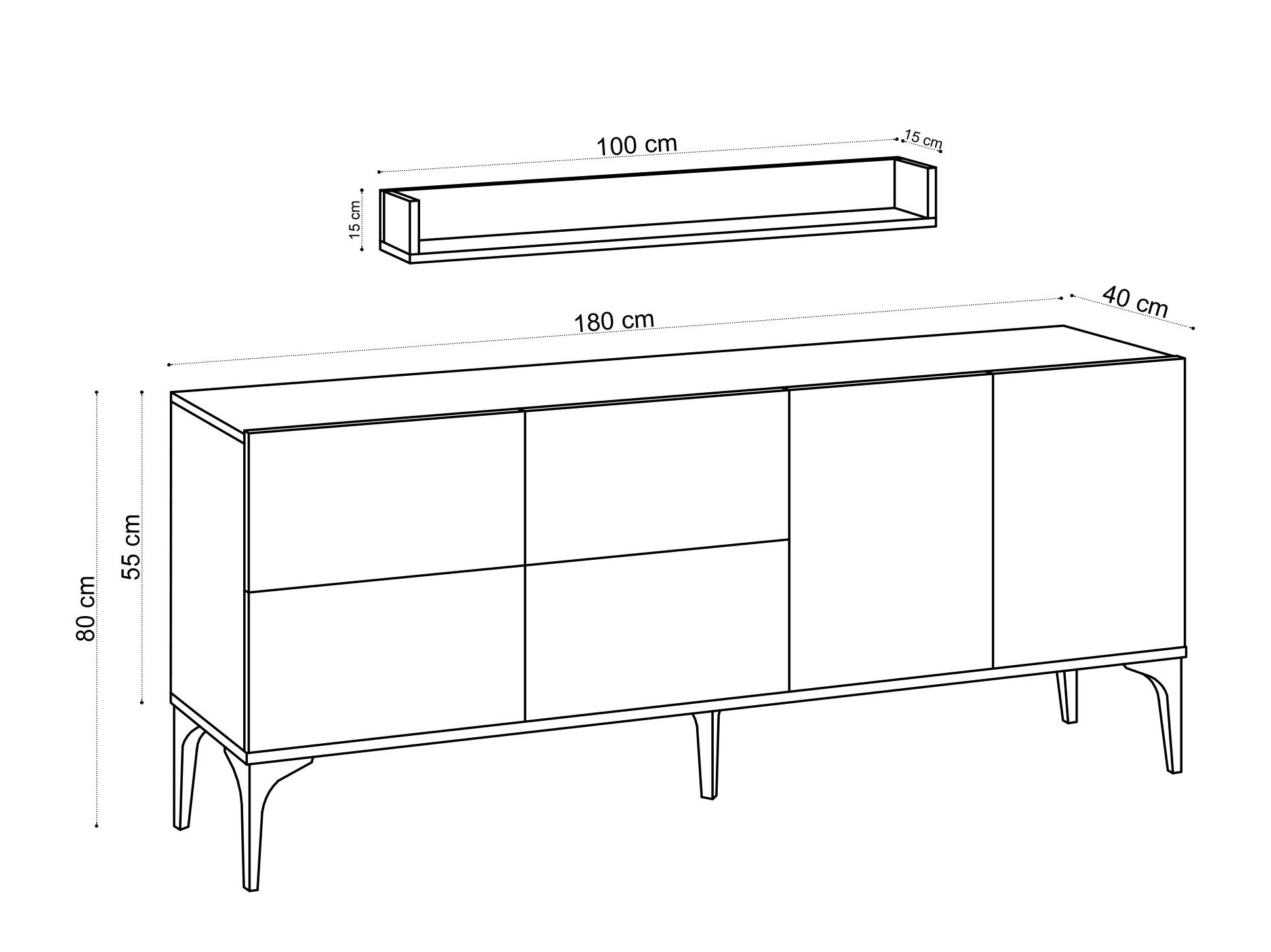 Ormarić Vestesu 140 (Svijetla Travertine)