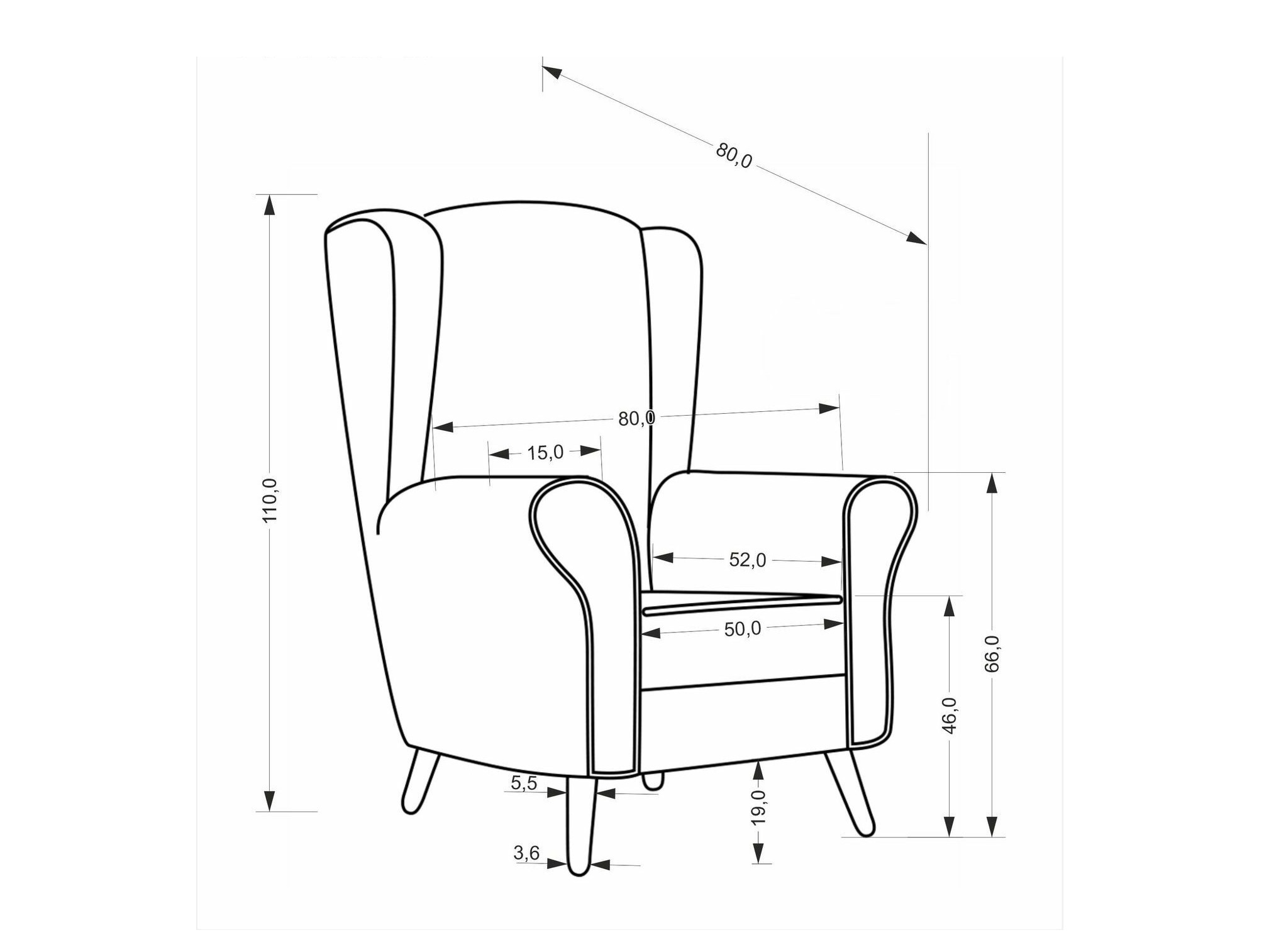 Fotelja Houston 1929 (Siva)