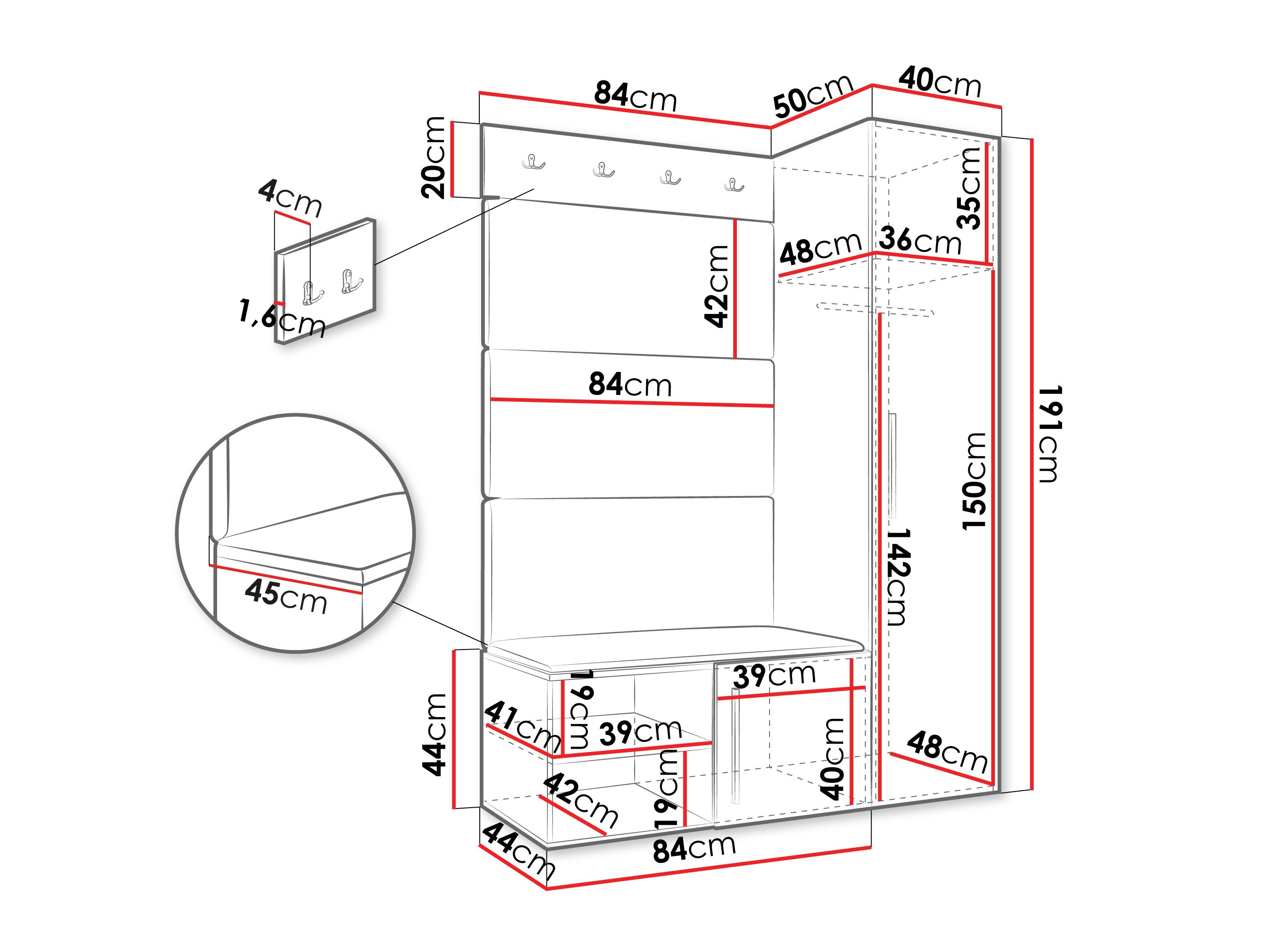 Set za hodnik Hartford 525 (Artisan hrast)