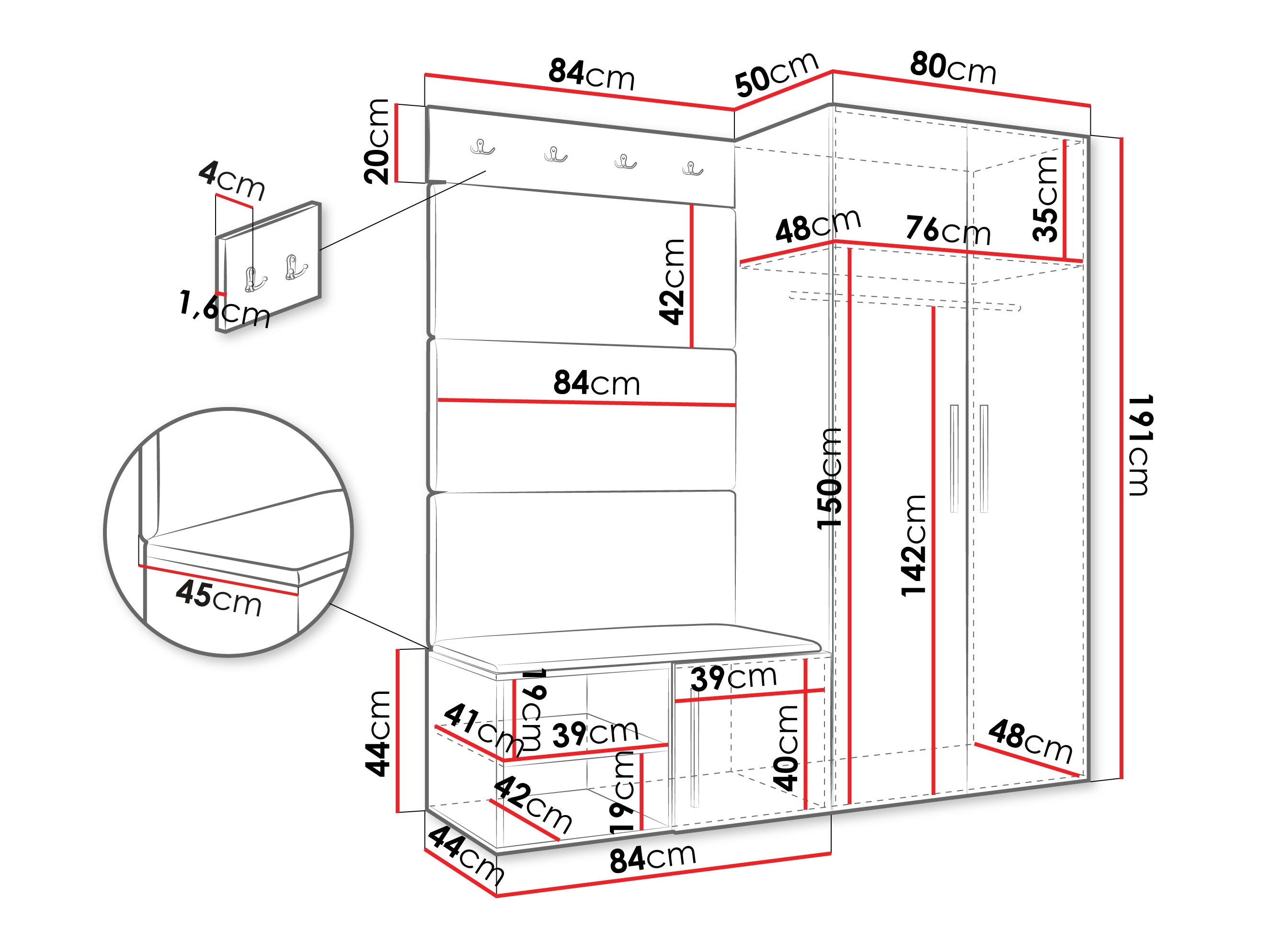 Set za hodnik Hartford 526 (Artisan hrast)