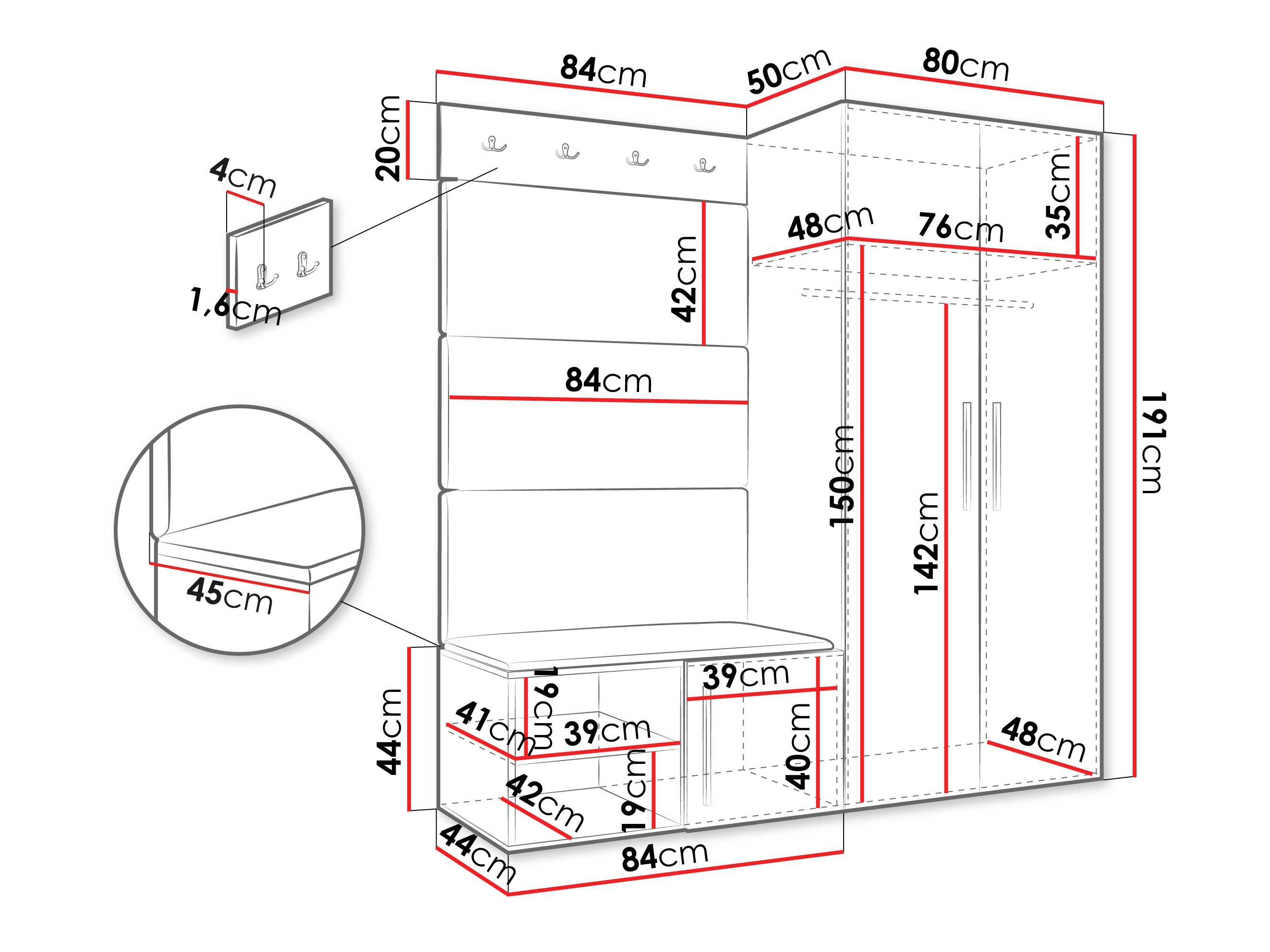 Set za hodnik Hartford 526 (Artisan hrast)