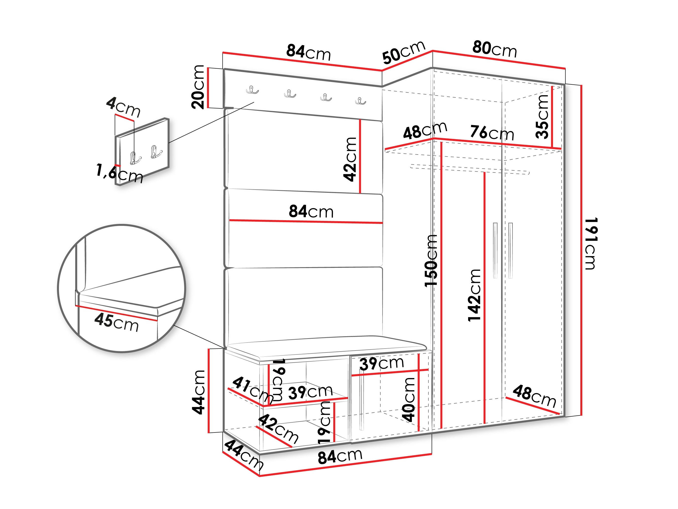 Set za hodnik Hartford 526 (Kašmir)