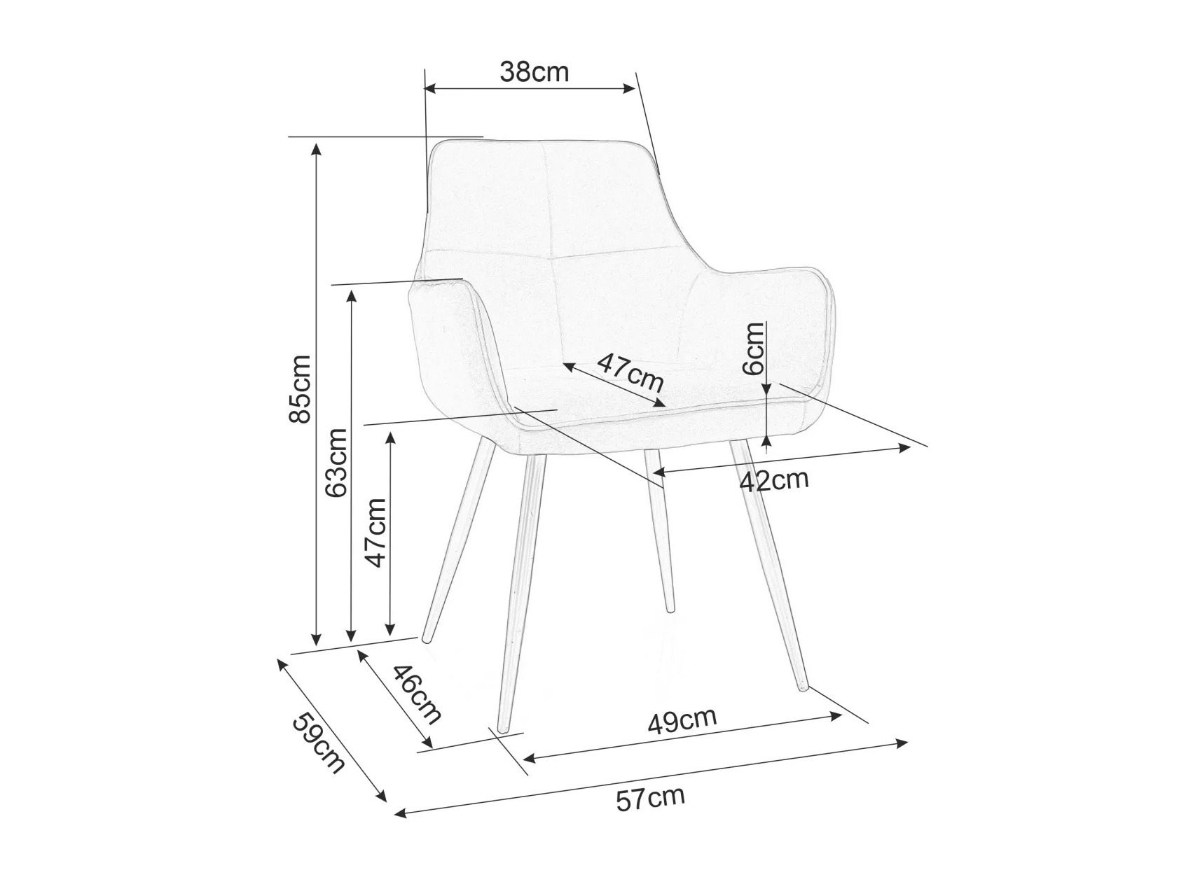 Stolica Detroit 812 (Crna)