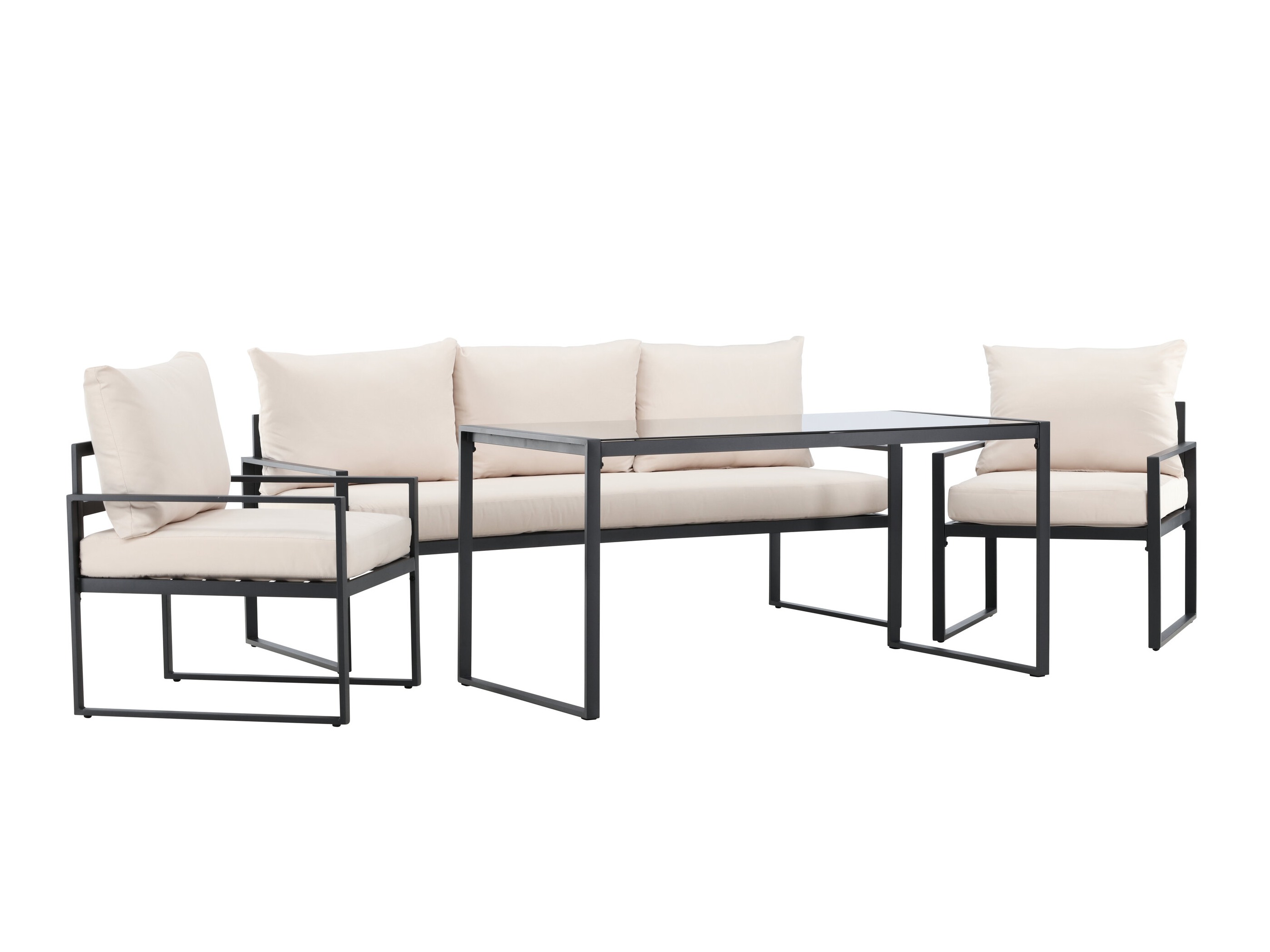 Set vrtnog namještaja Dallas 4733 (Crna + Bež)