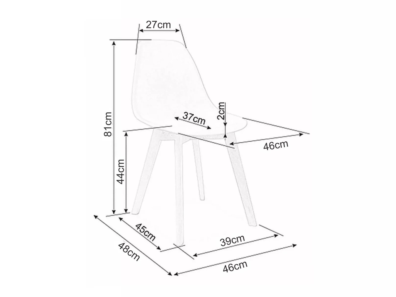 Stolica Detroit 834 (Crna)