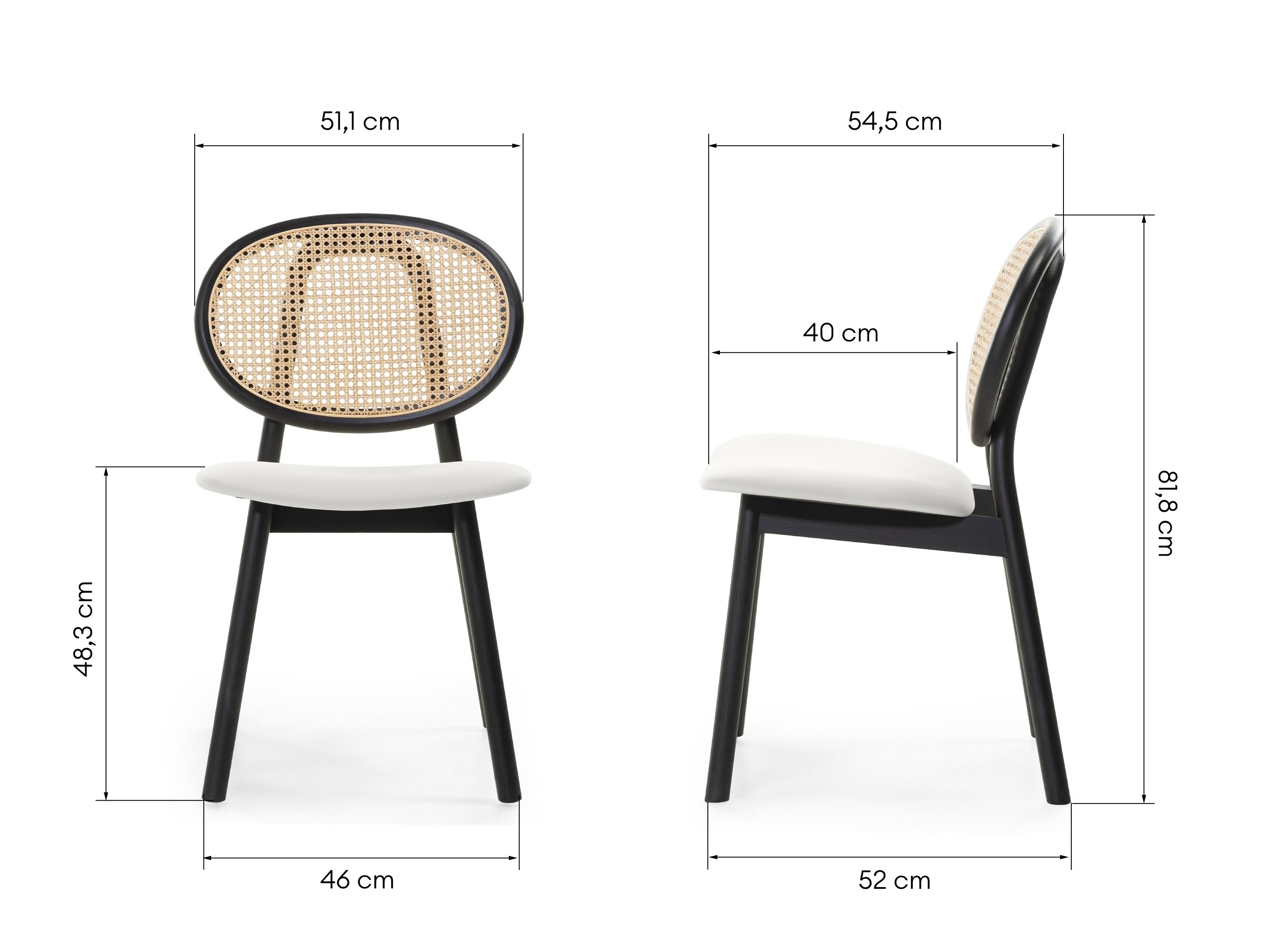 Stolica Burleson 347 (Crna + Bijela)