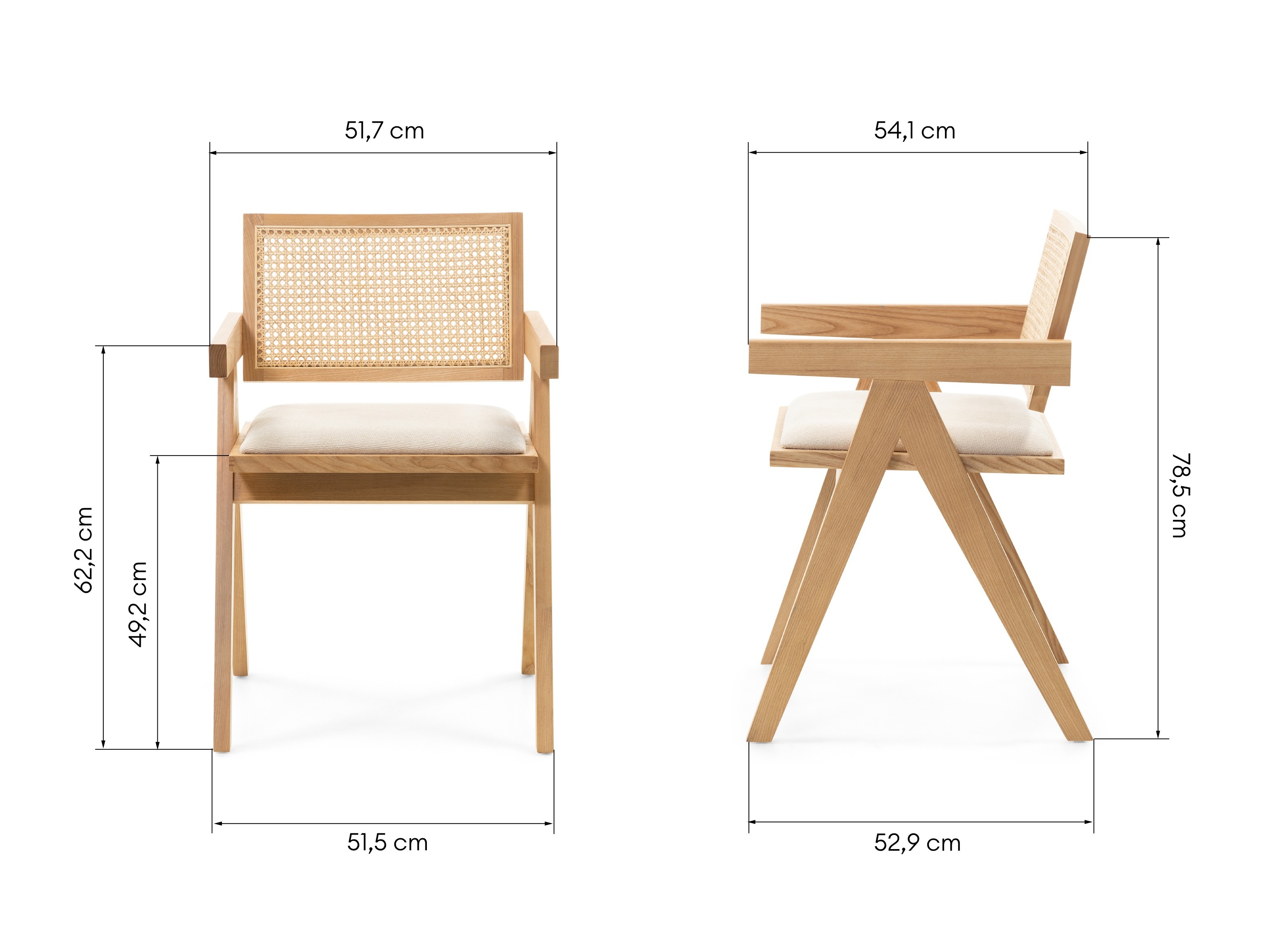 Stolica Burleson 348 (Svijetlo drvo + Svijetlo bež)