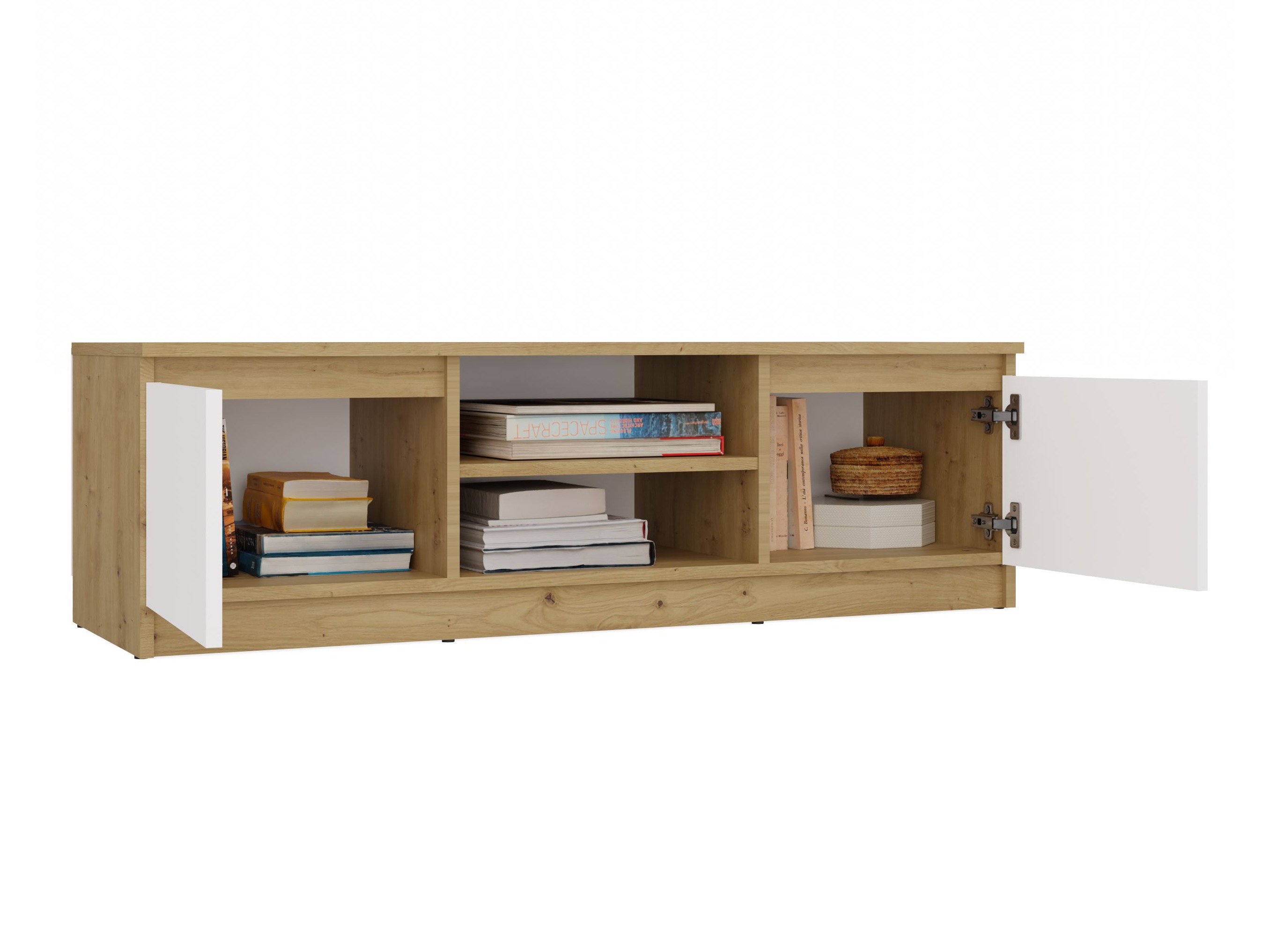 TV stol Elbvelu 123 (Artisan hrast + Bijela)