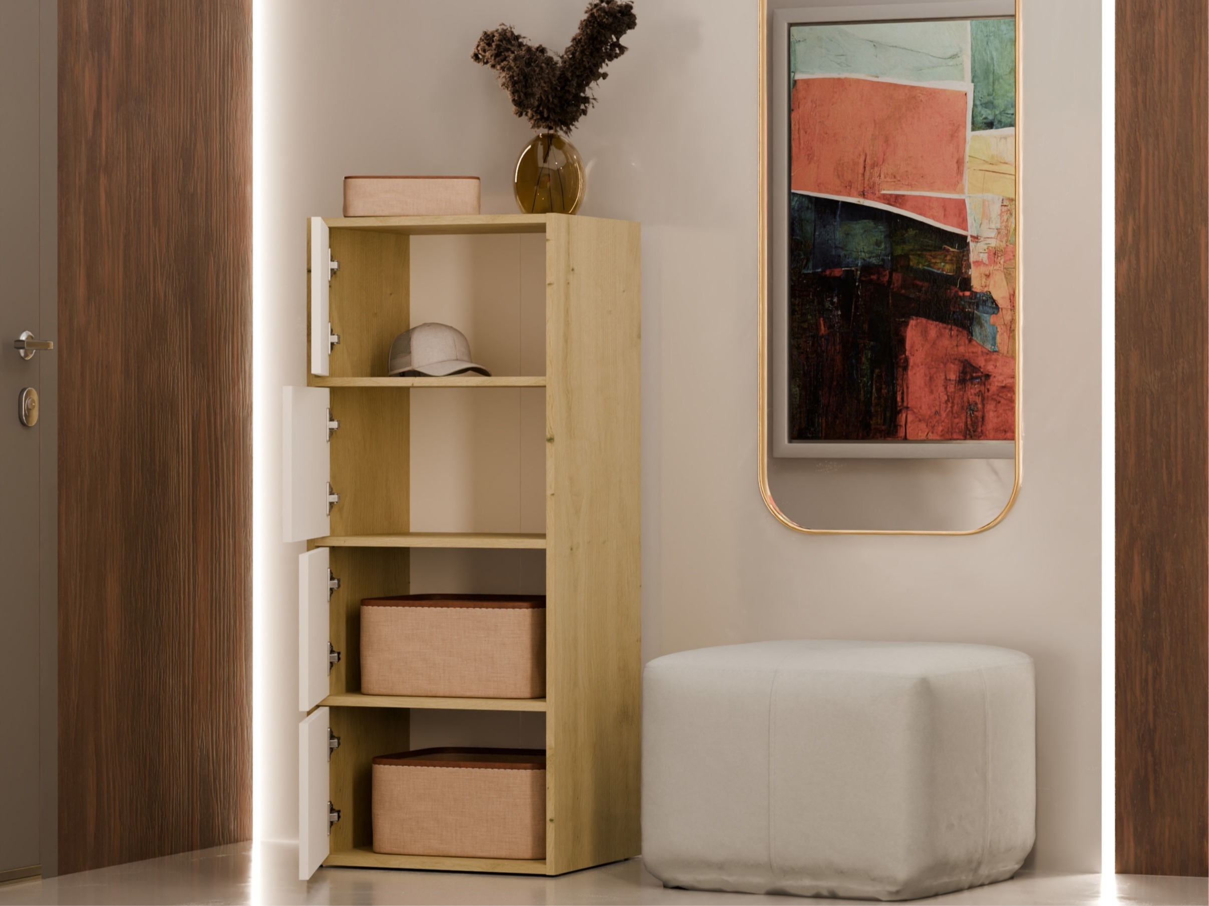 Ormarić Mandeville 298 (Bijela + Hrast Artisan)