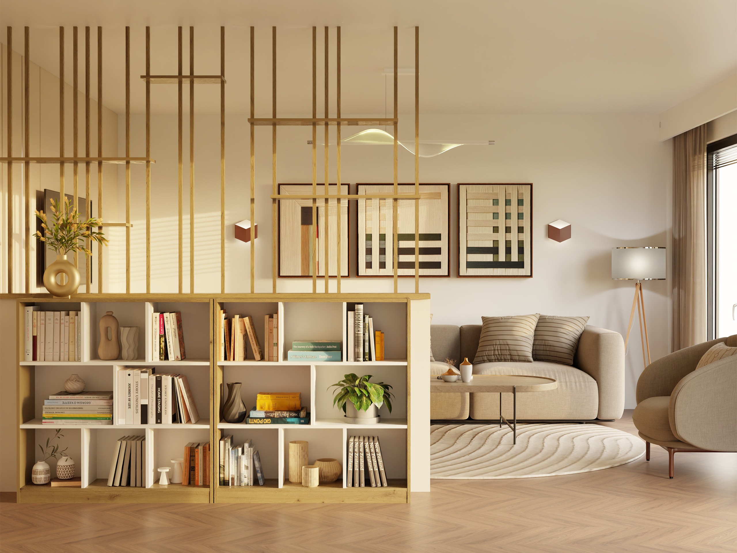 Polica Mandeville 307 (Bijela + Artisan hrast)