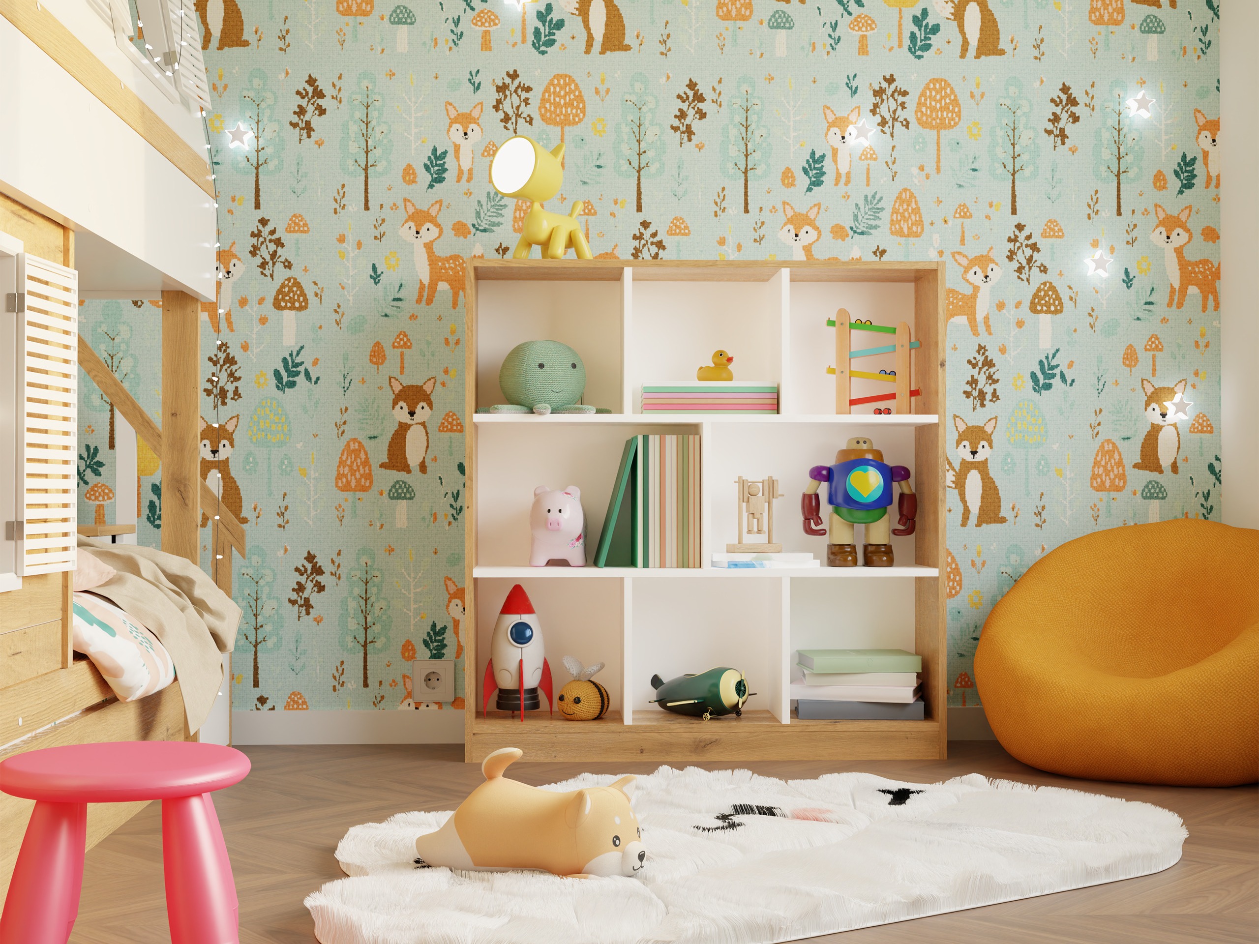 Polica Mandeville 307 (Bijela + Hrast Artisan)