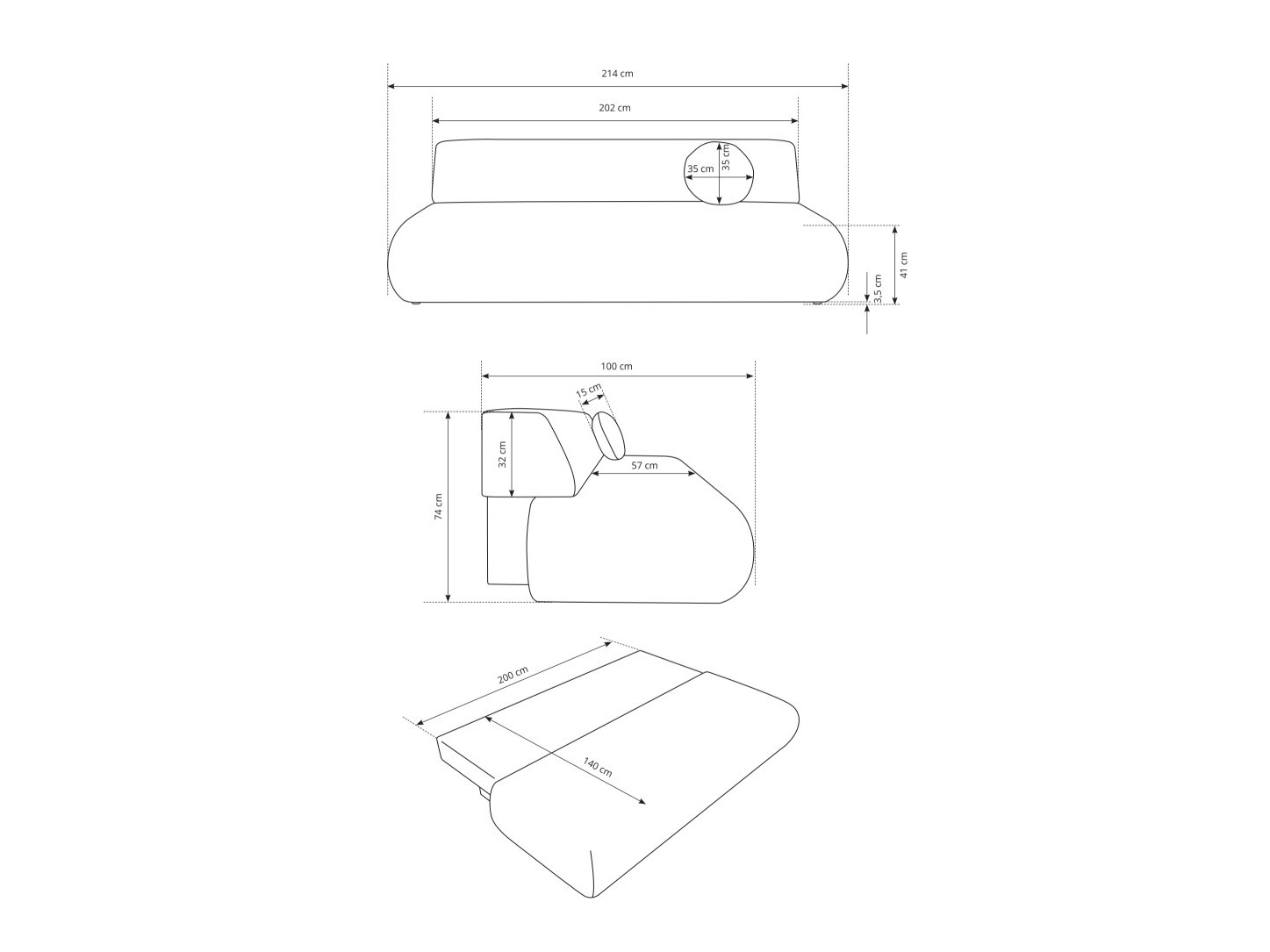 Kauč na razvlačenje Kingston 182 (Vinci 14)