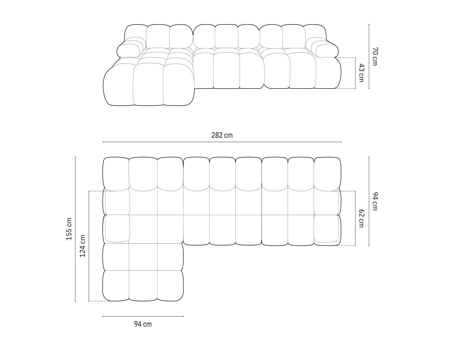 Modularna kutna garnitura Caltenu 108 (Riviera 38)