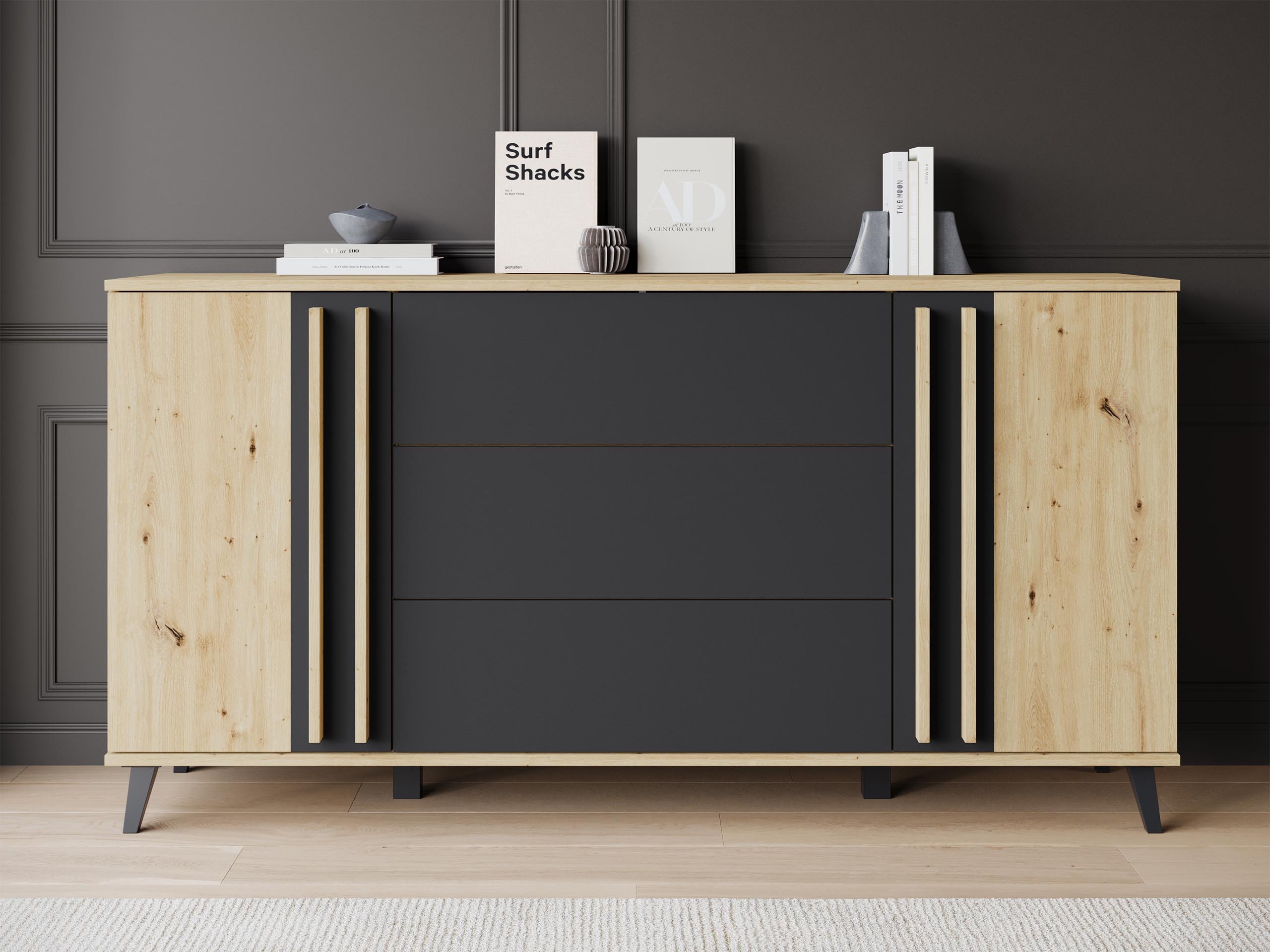 Komoda Facetor (Hrast Artisan + Grafit)