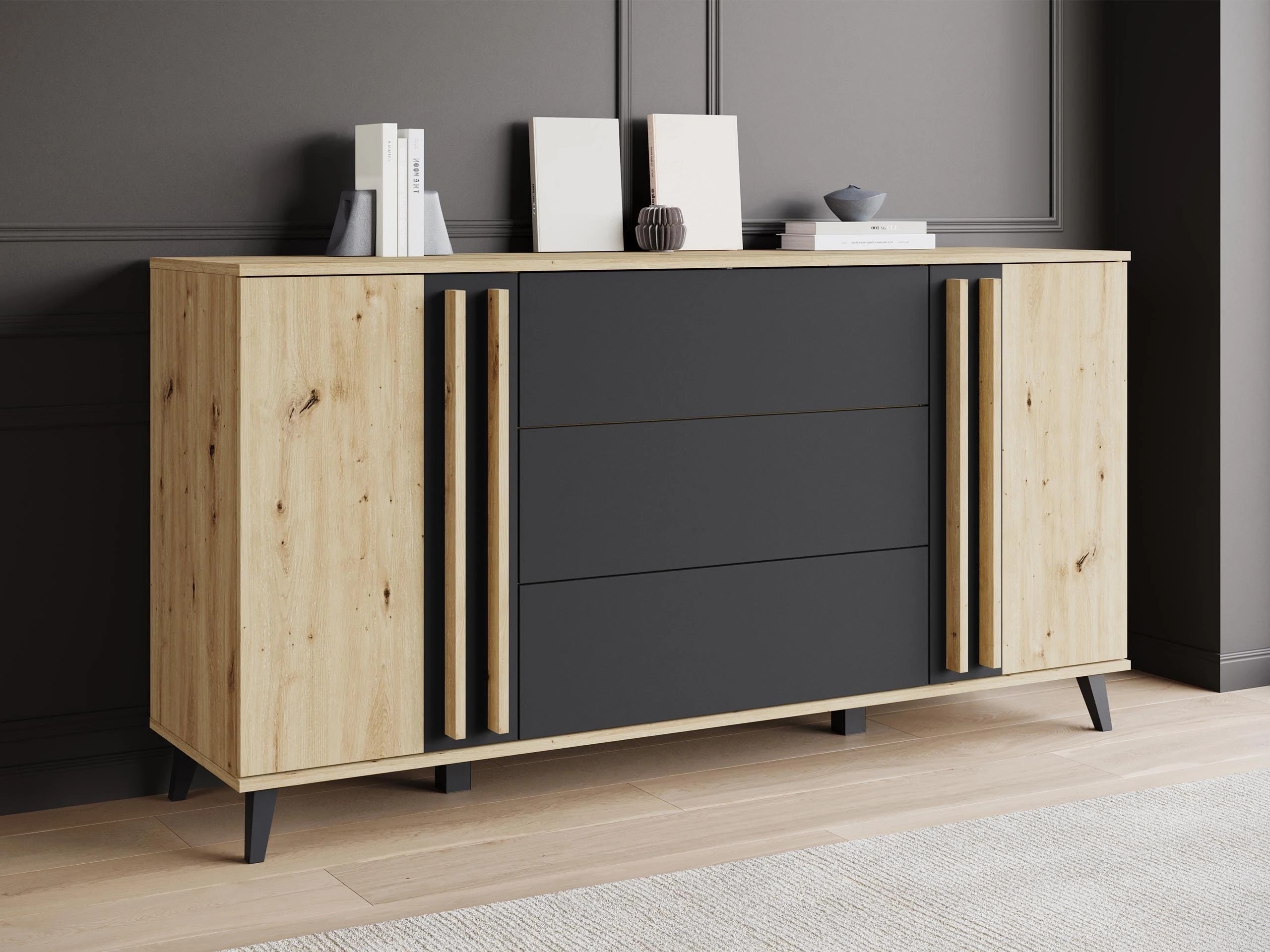 Komoda Facetor (Hrast Artisan + Grafit)