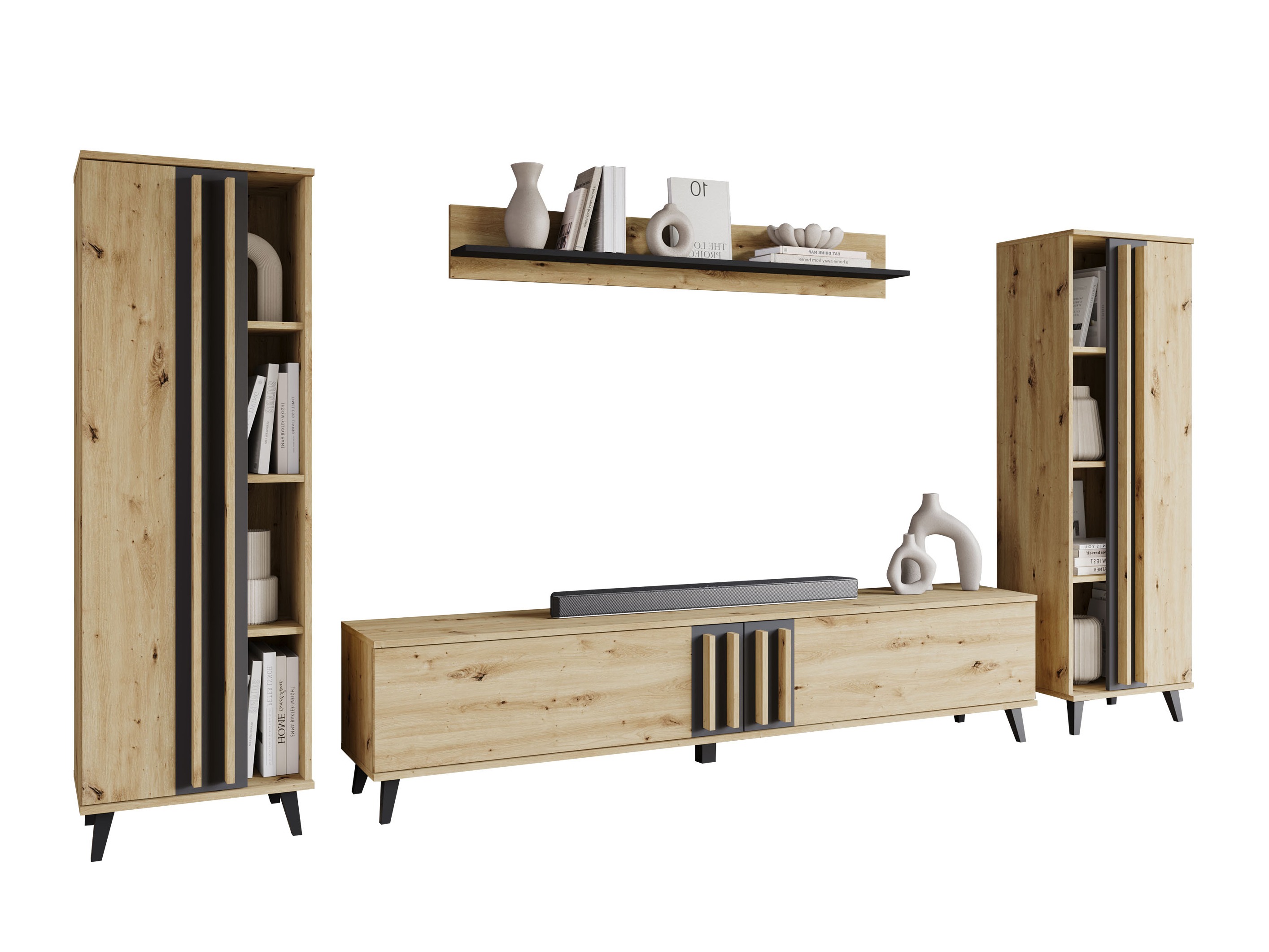 Set za dnevni boravak Facetor (Hrast Artisan + Grafit)