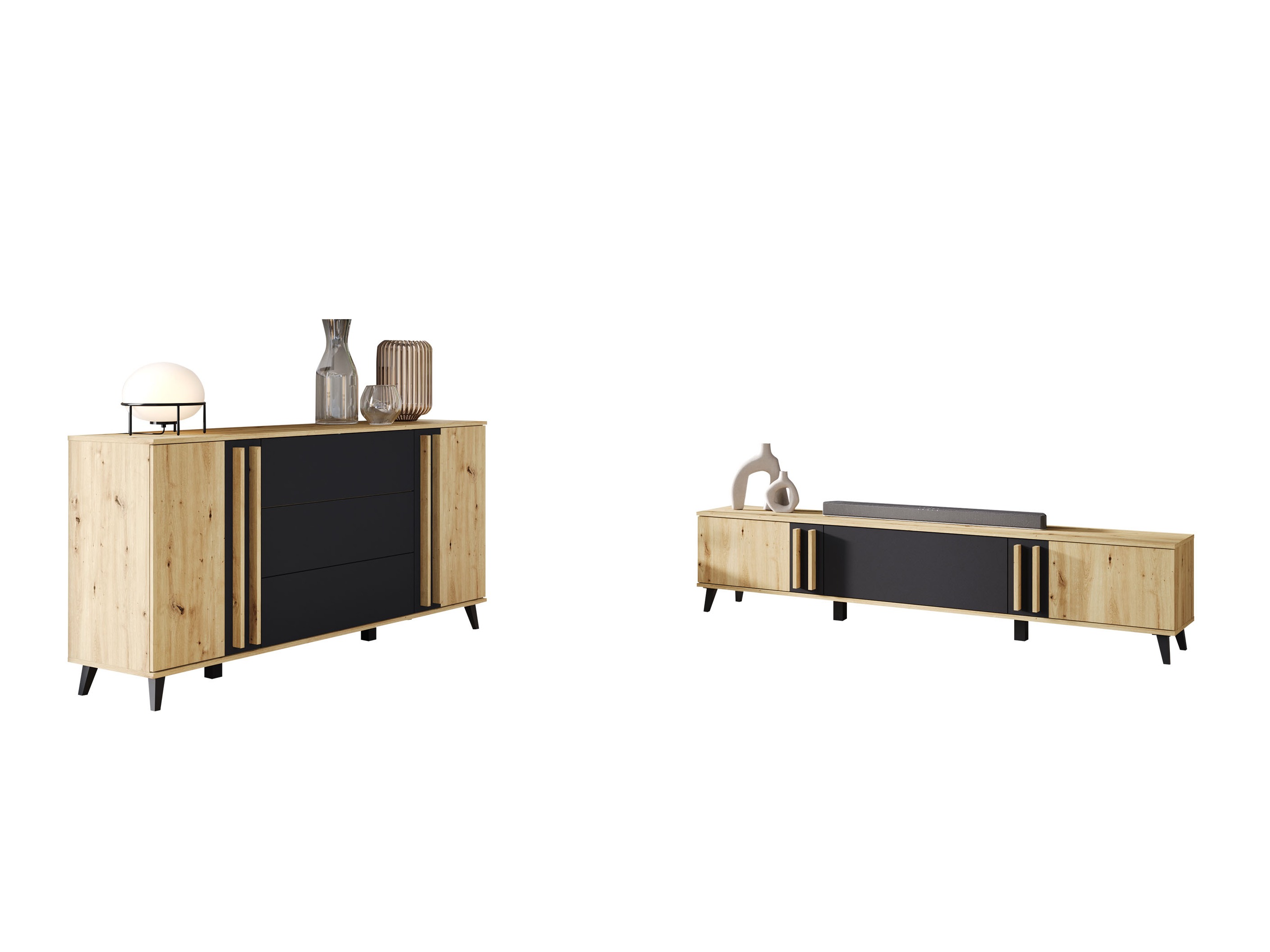 Set za dnevni boravak Temora 104 (Hrast Artisan + Grafit)