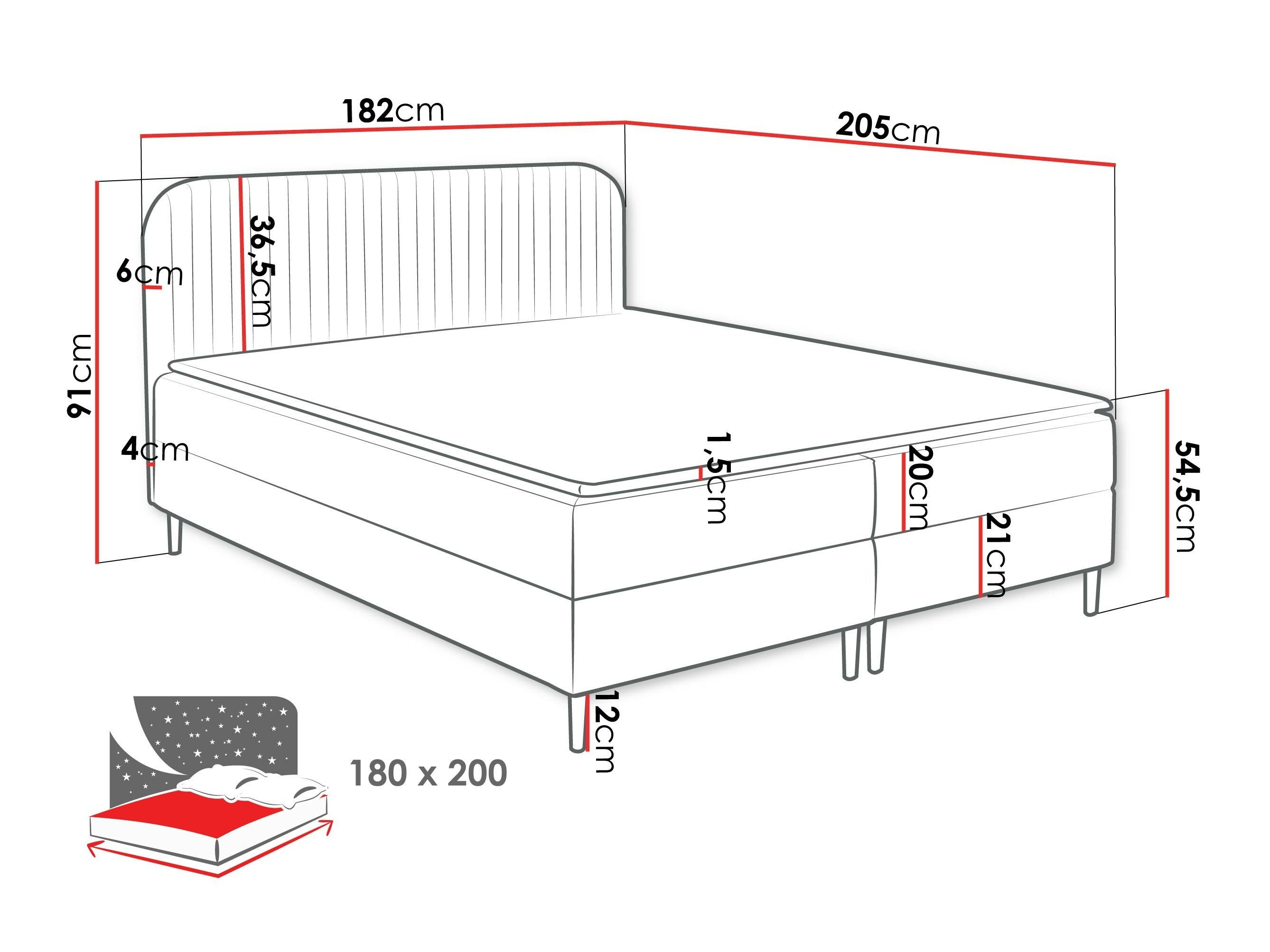 Boxspring krevet Rivus (Coral 20)