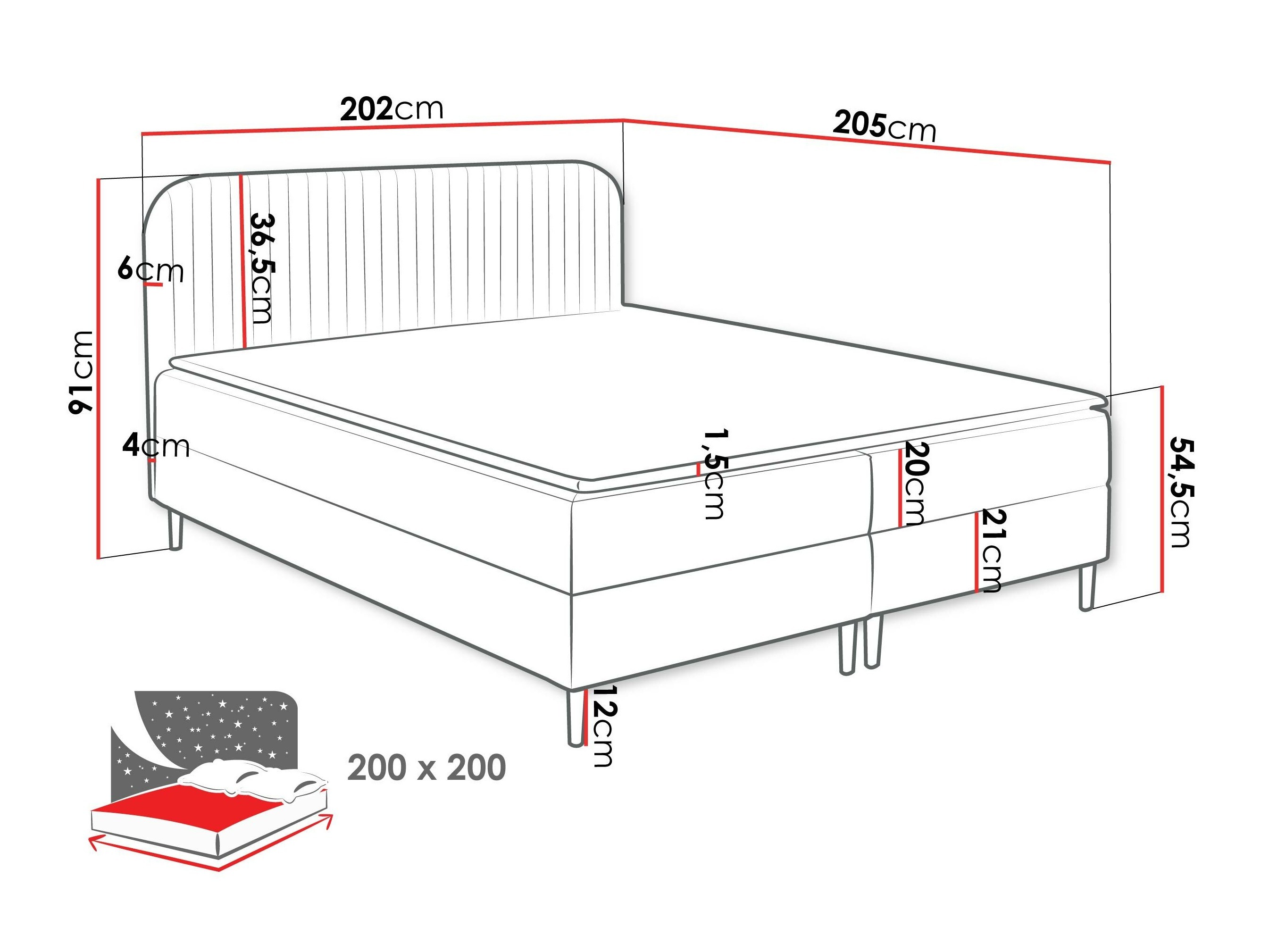 Boxspring krevet Rivus (Coral 20)
