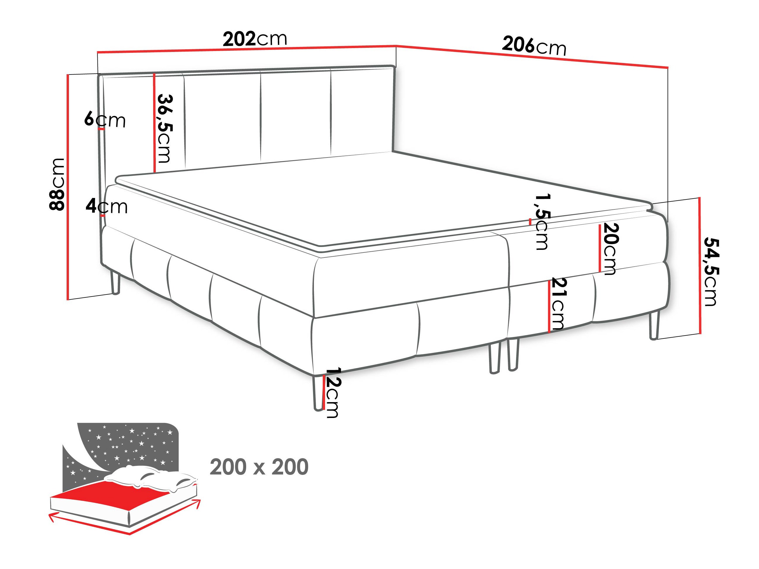 Boxspring krevet Rivus I (Coral 10)