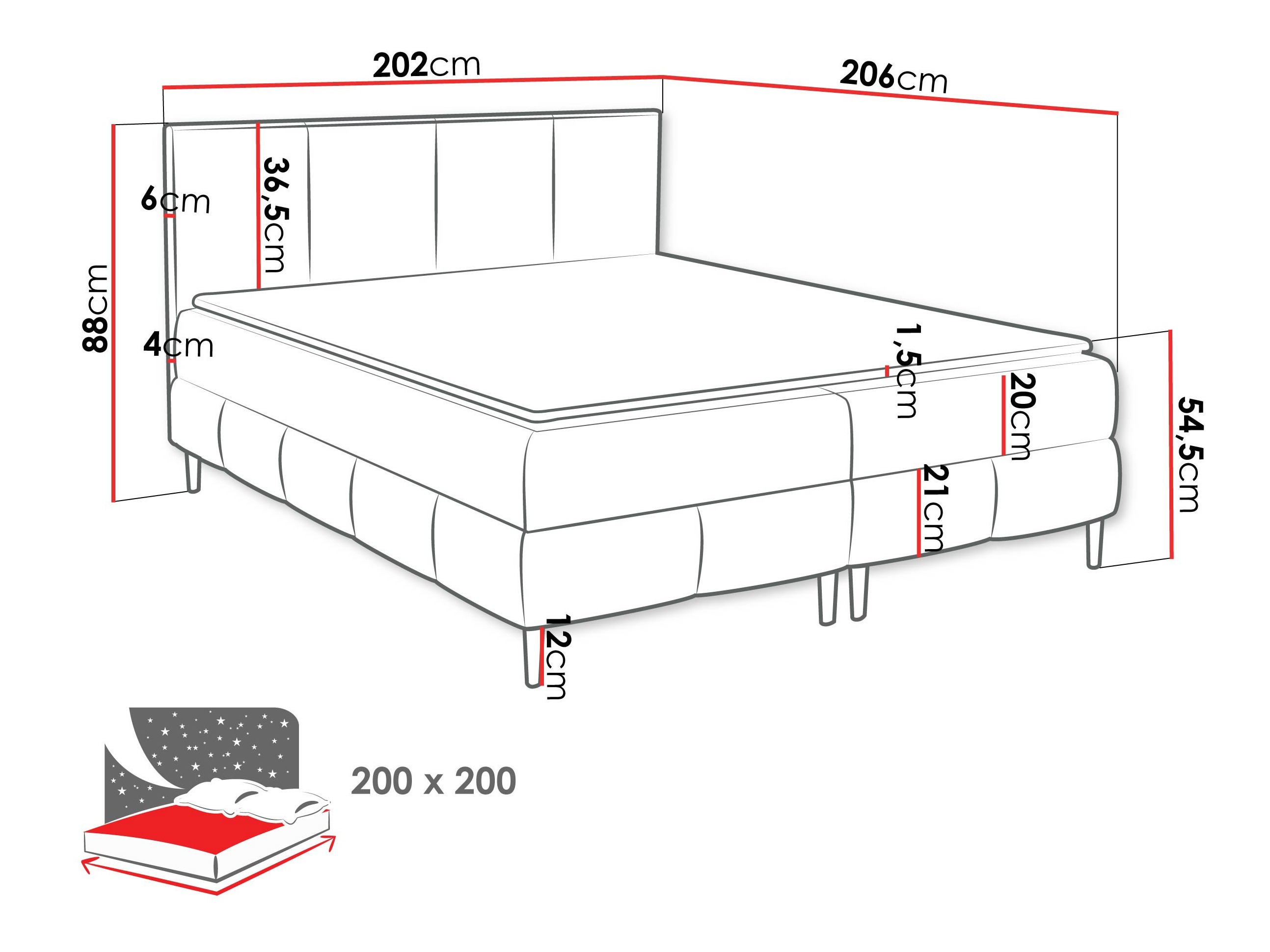 Boxspring krevet Rivus I (Coral 15)