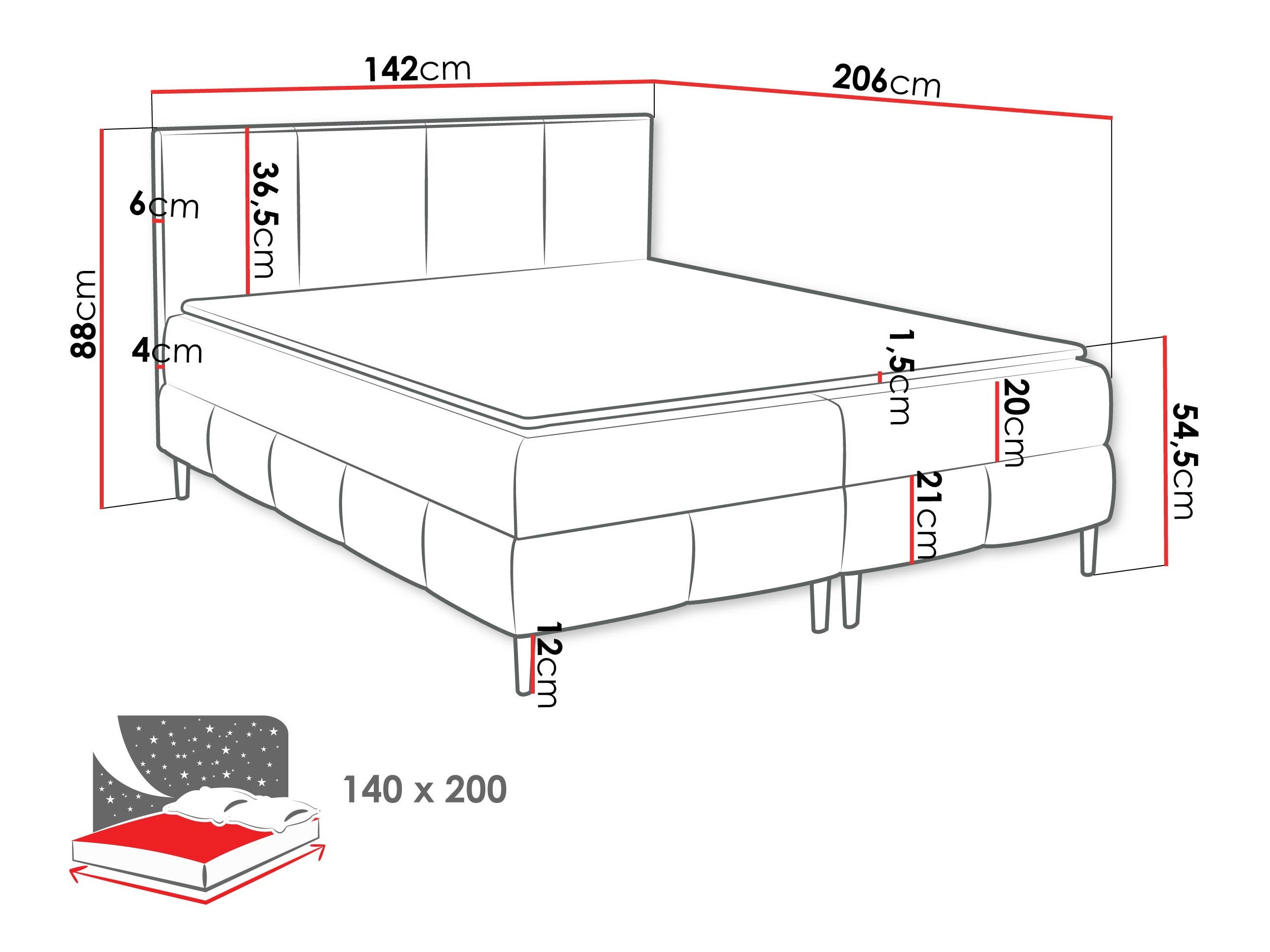 Boxspring krevet Rivus I (Coral 50)