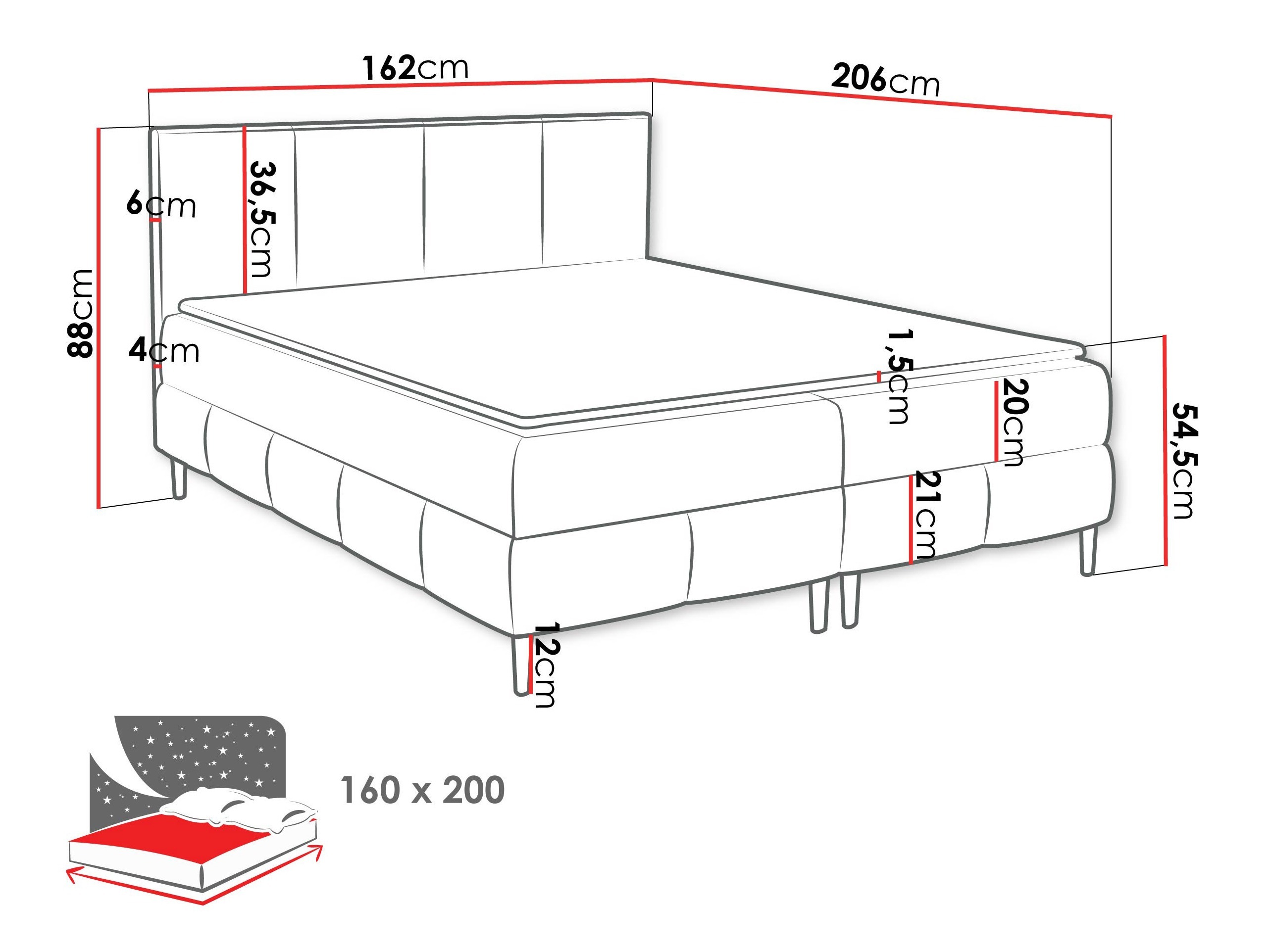 Boxspring krevet Rivus I (Coral 60)