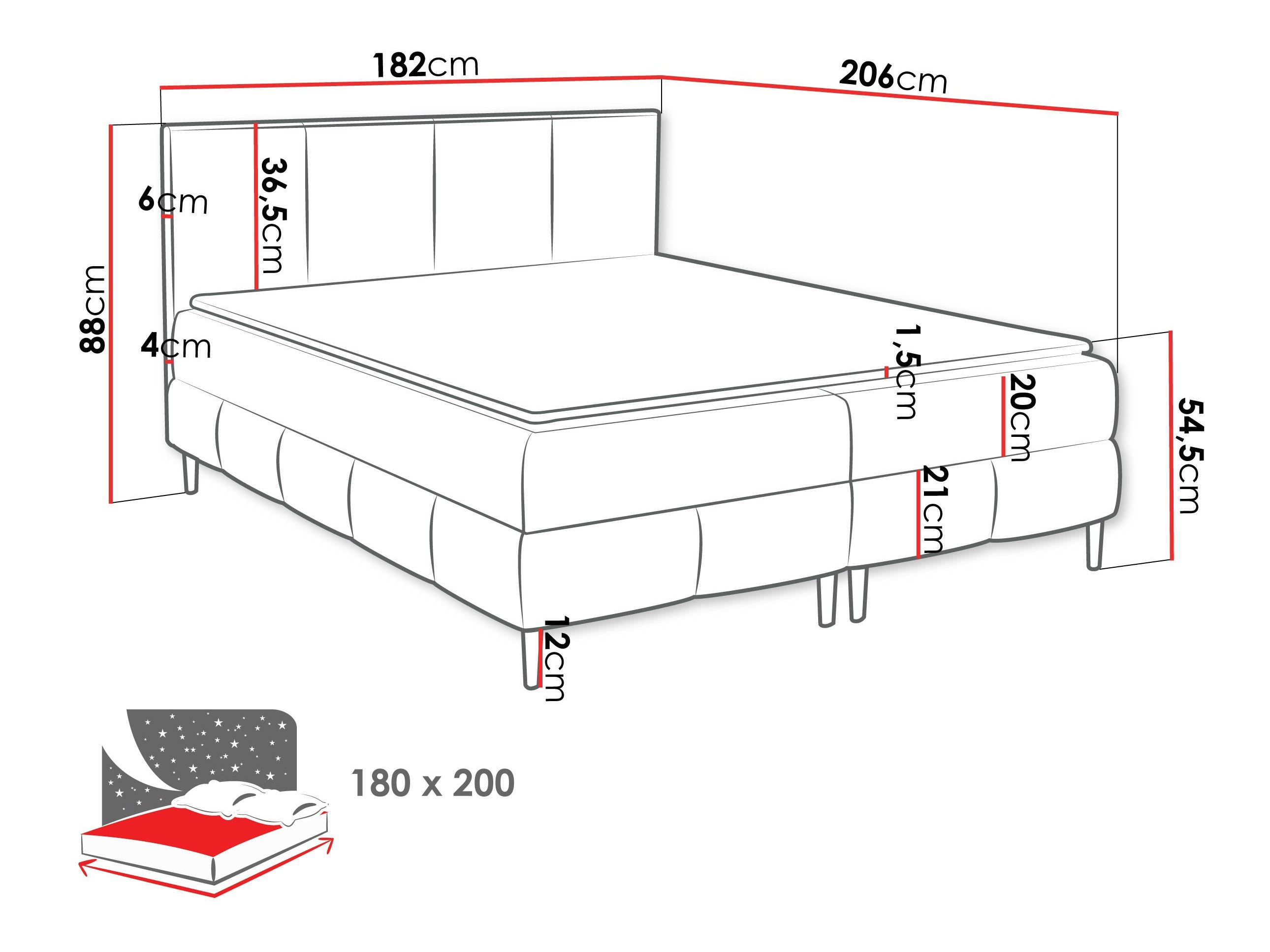Boxspring krevet Rivus I (Coral 60)