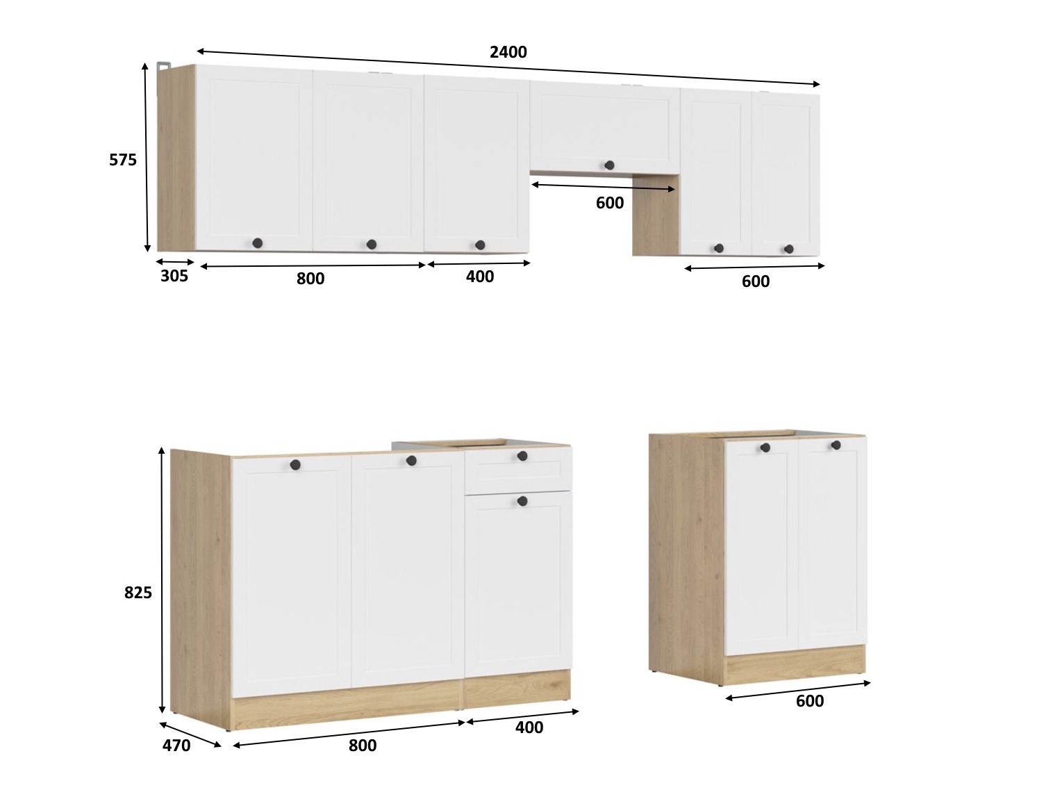 Modularan kuhinjski set Classic White Oak 118
