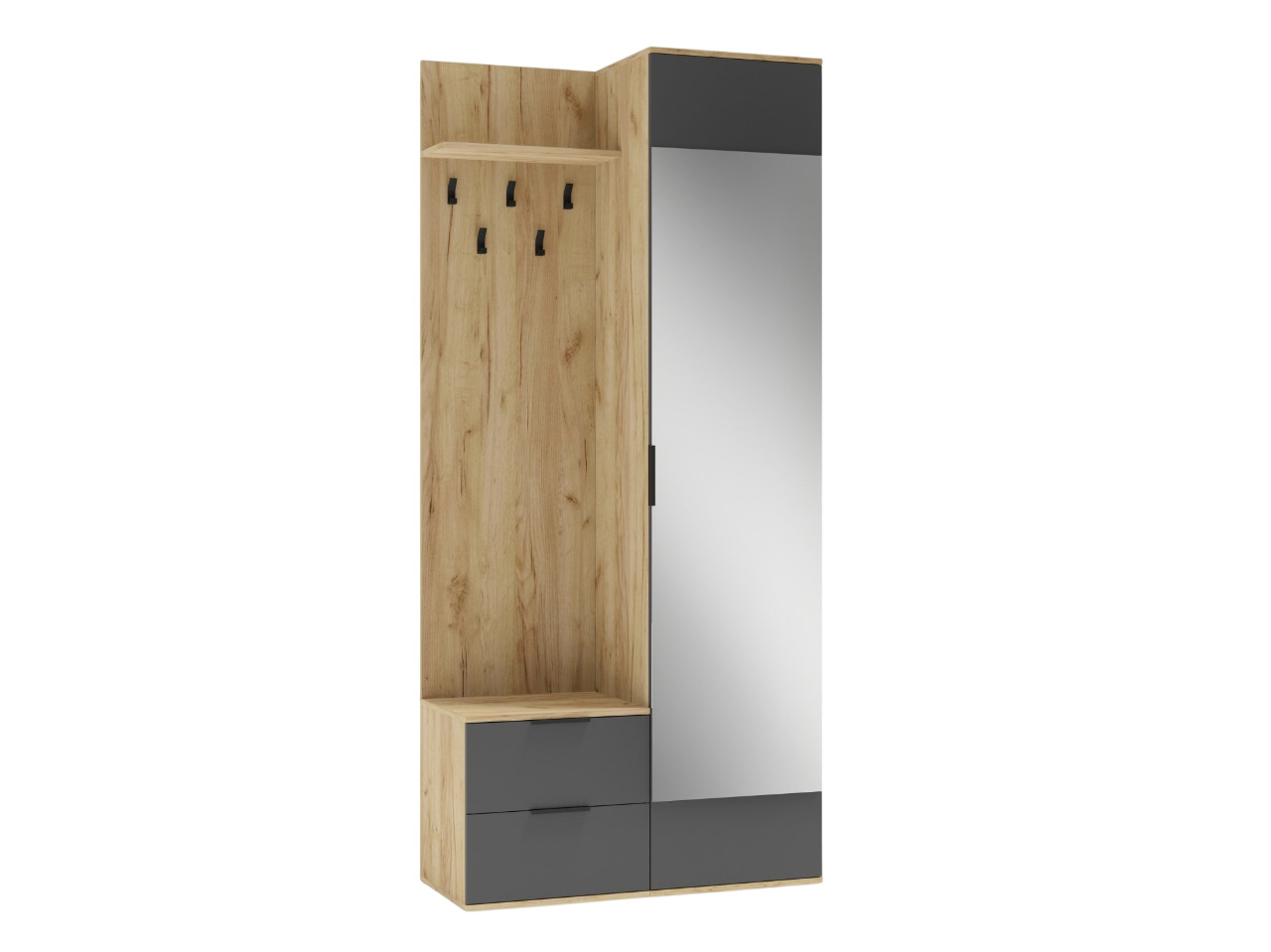 Set za hodnik Houston 2004 (Antracit + Zlatni hrast)