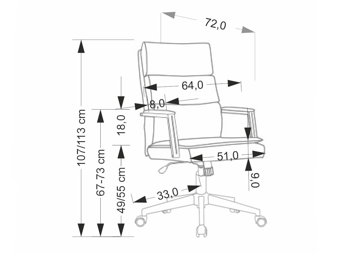 Uredska stolica Houston 2001 (Crna)