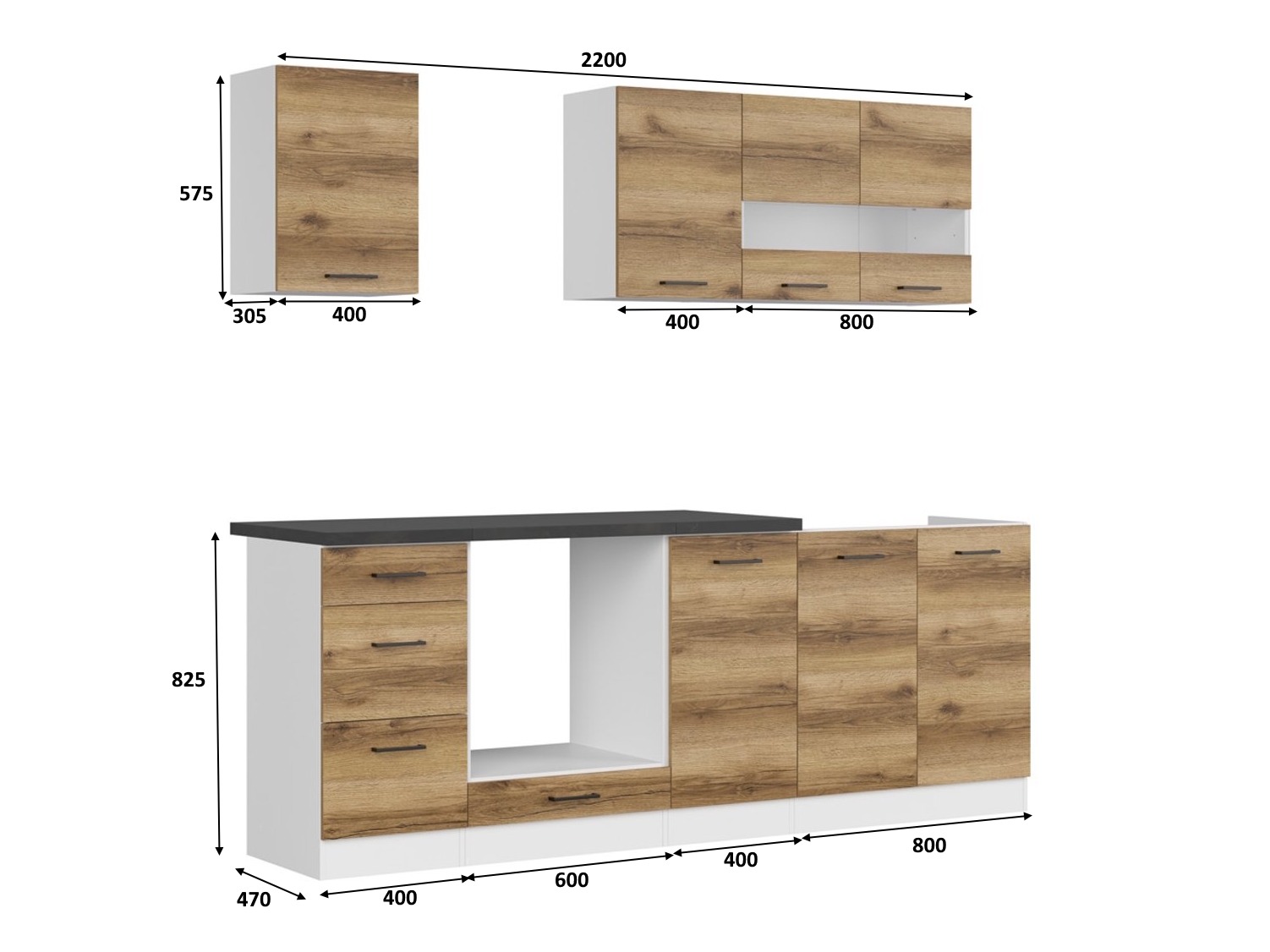 Modularan kuhinjski set Dela 114
