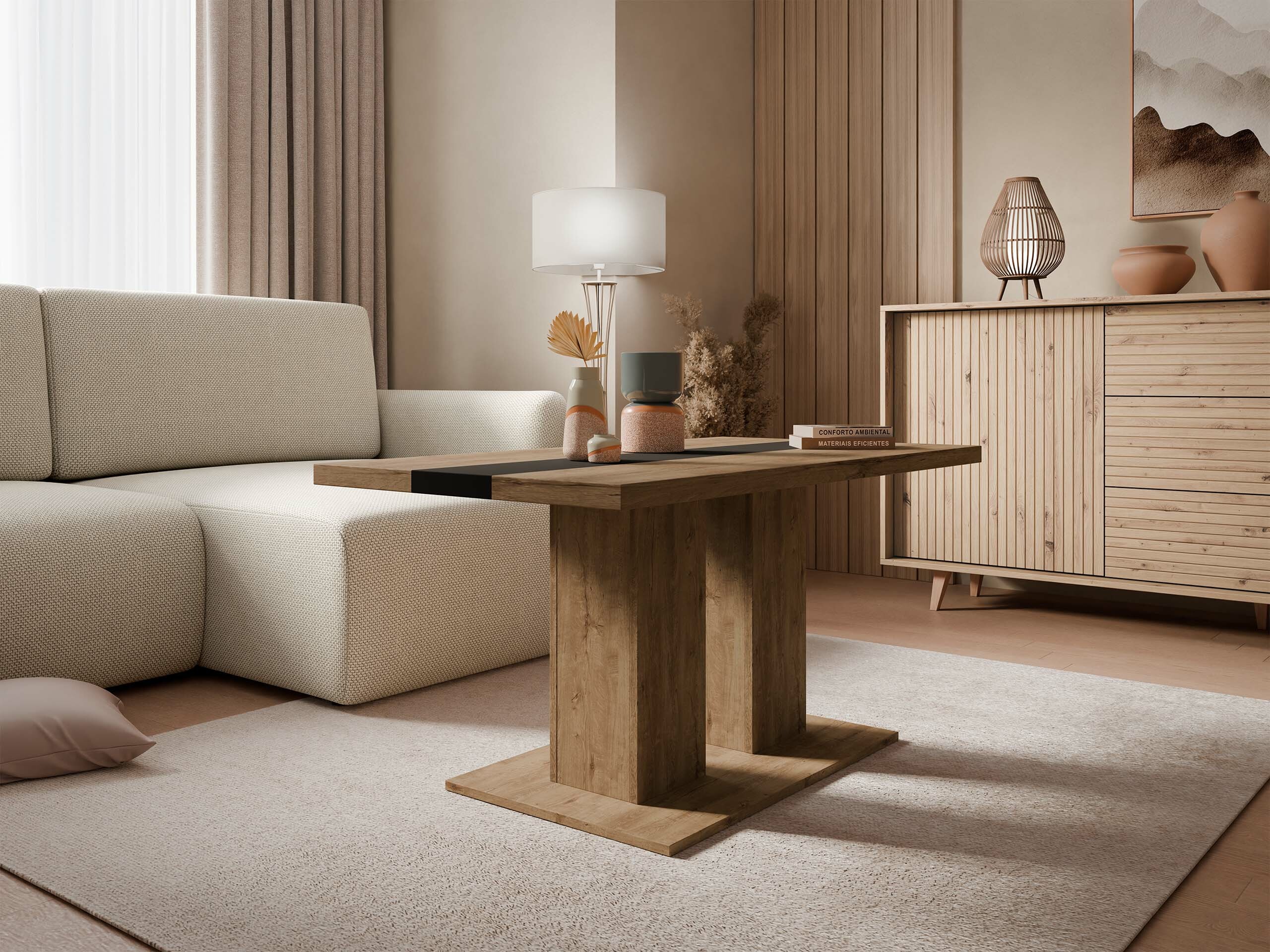 Stolić za kavu Tucson 147 (Hrast lefkas + Crna)