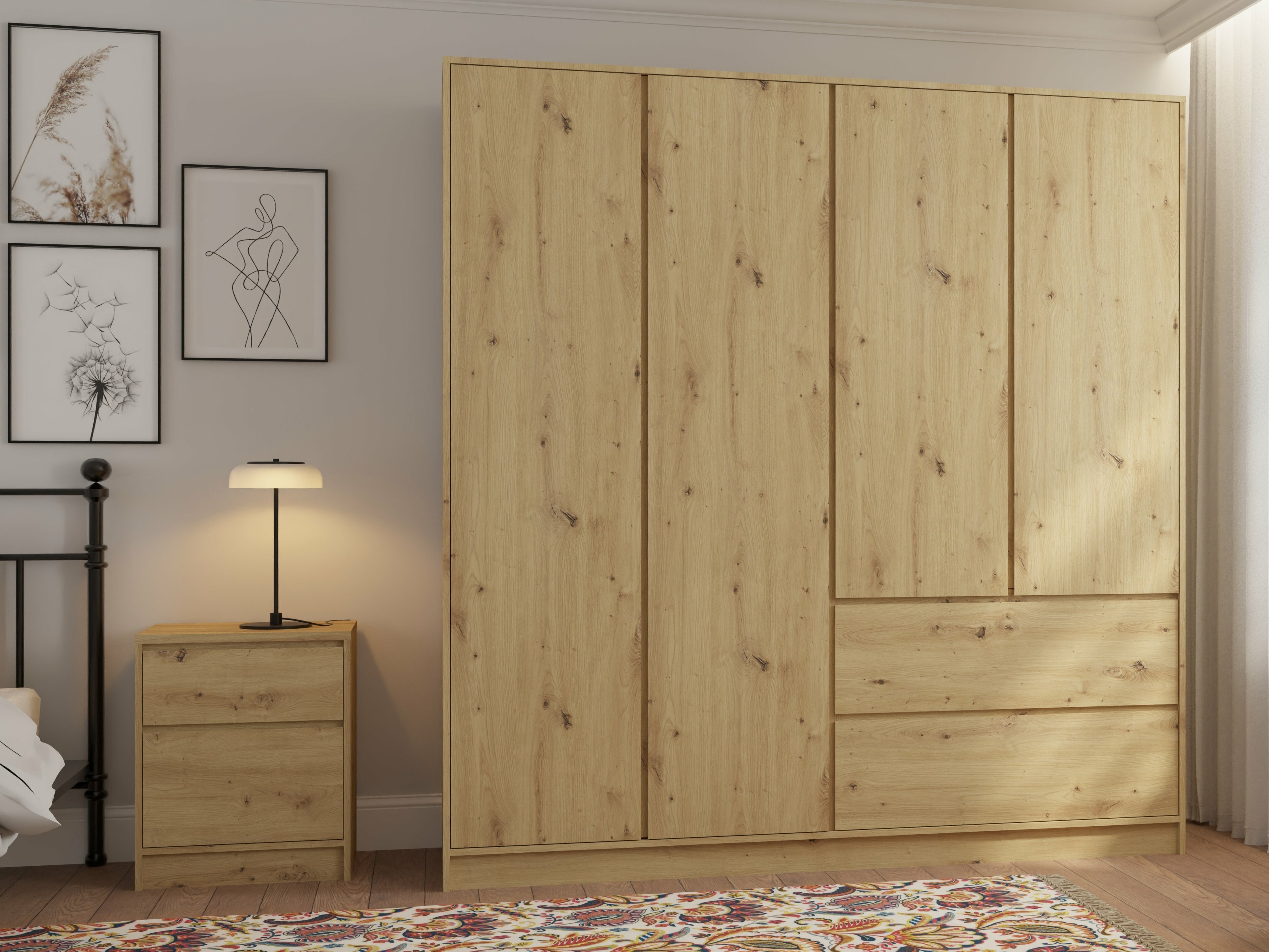 Noćni ormarić Mervese 100 (Hrast Artisan)