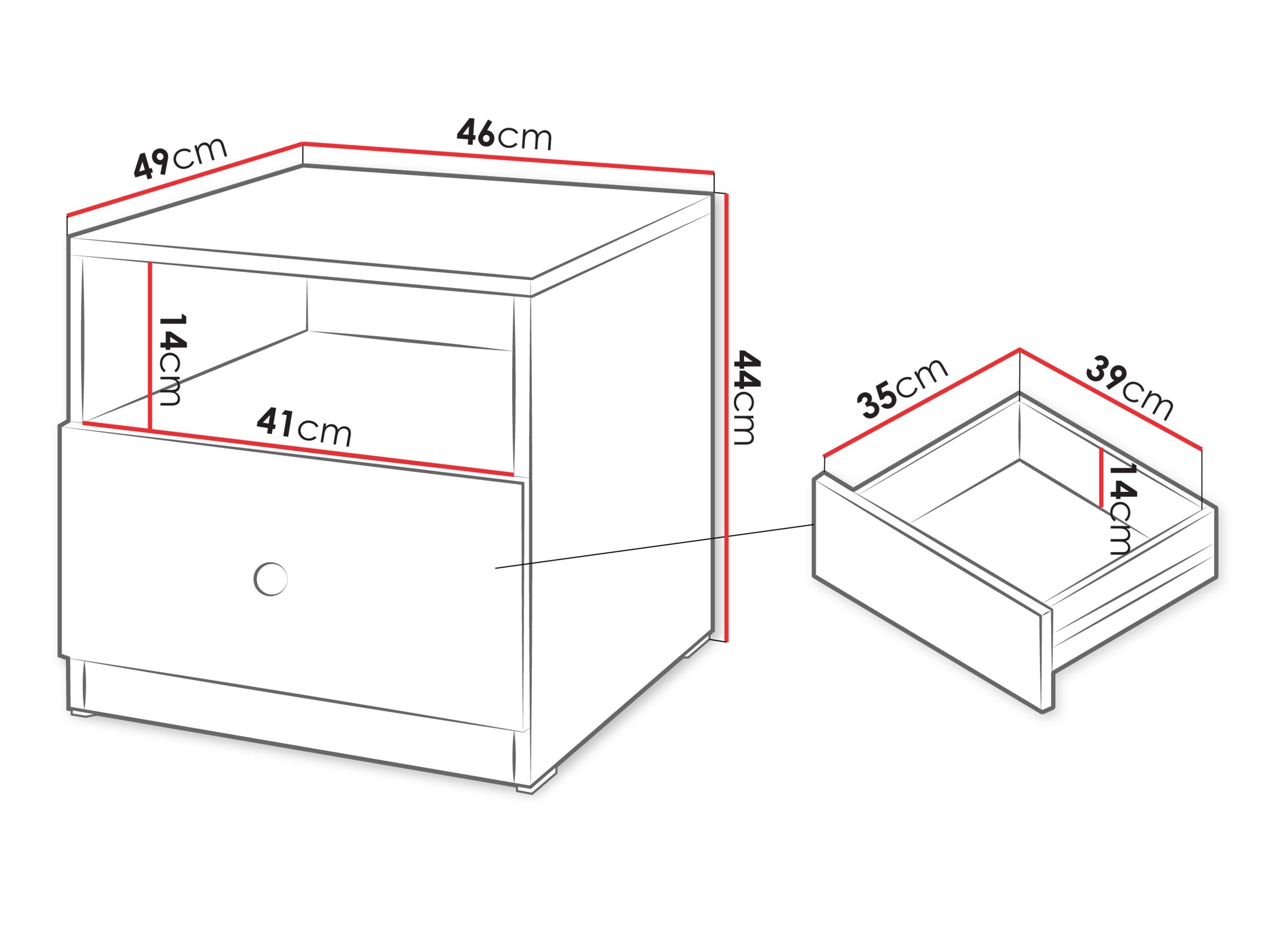 Noćni ormarić Comfivo Lenitas