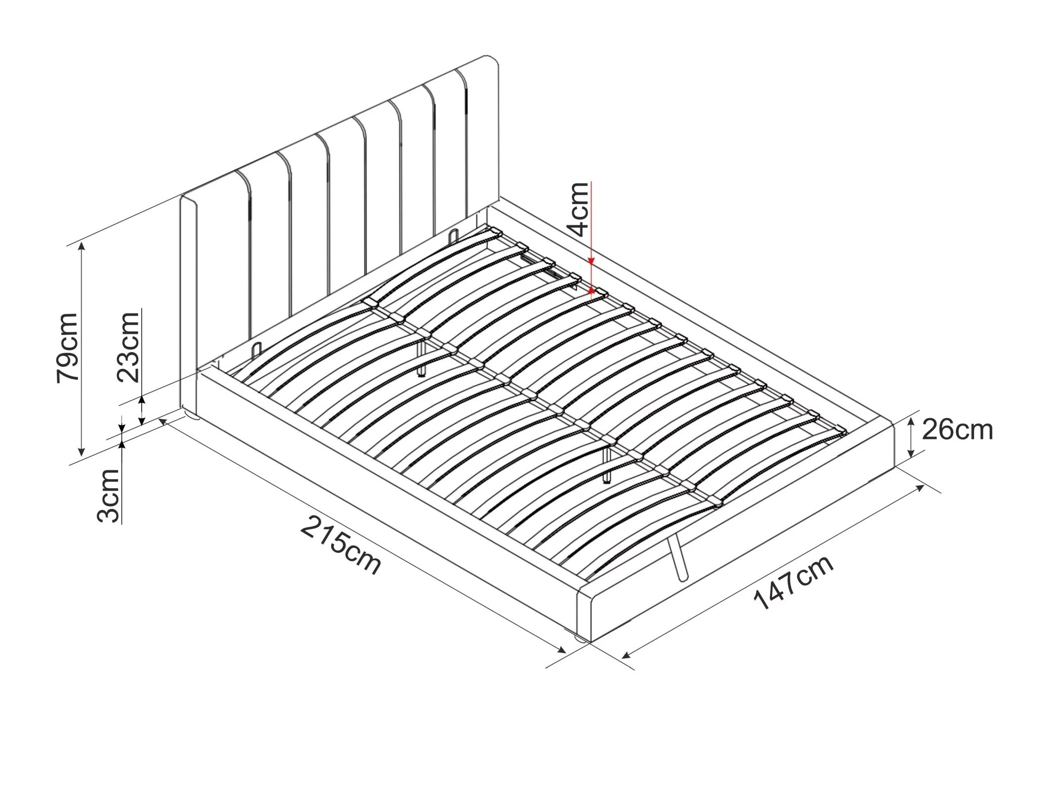 Krevet Detroit 412 (Siva)