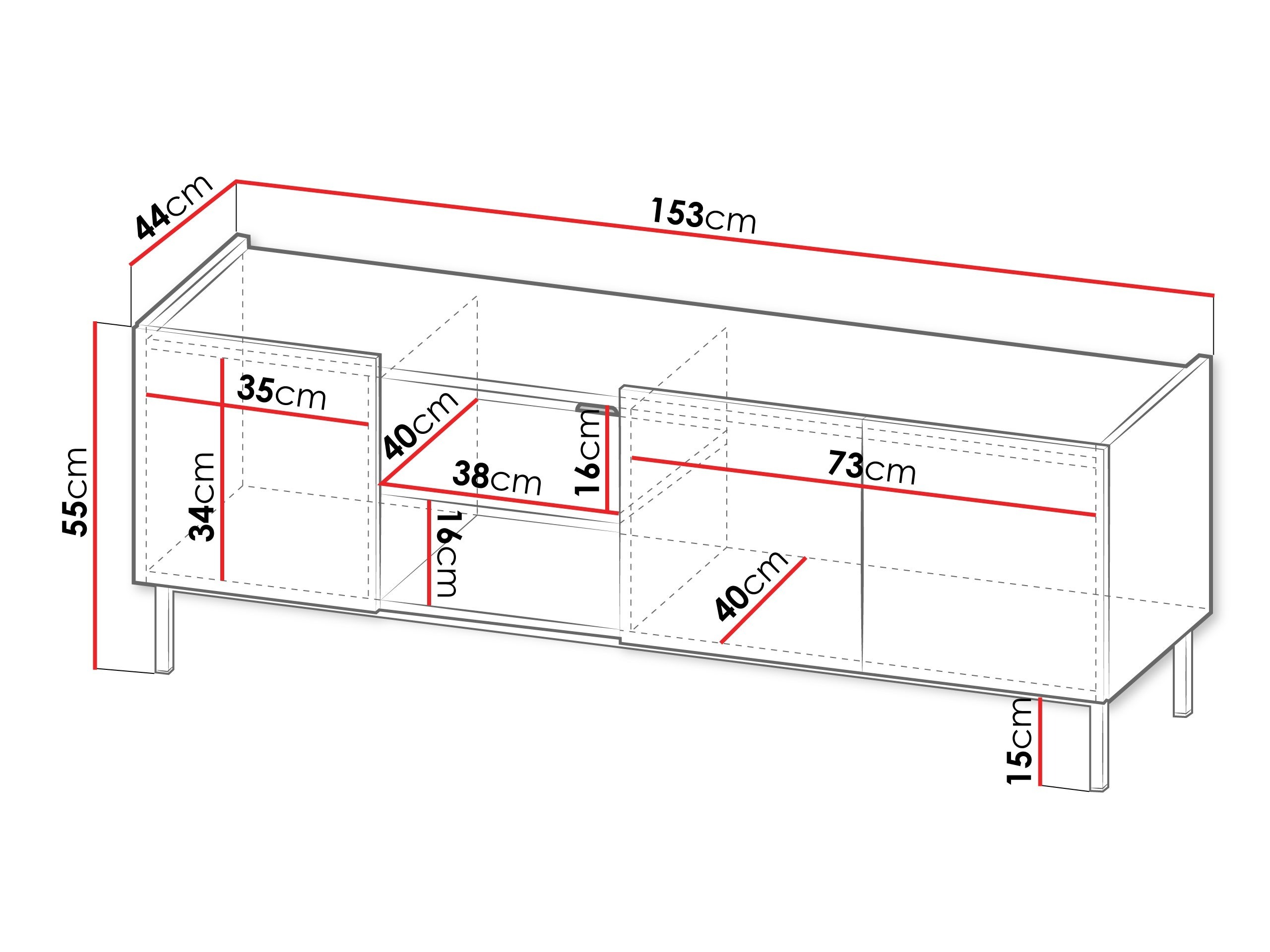 TV stol Veldome 102 (Crna + Svijetlo smeđa)