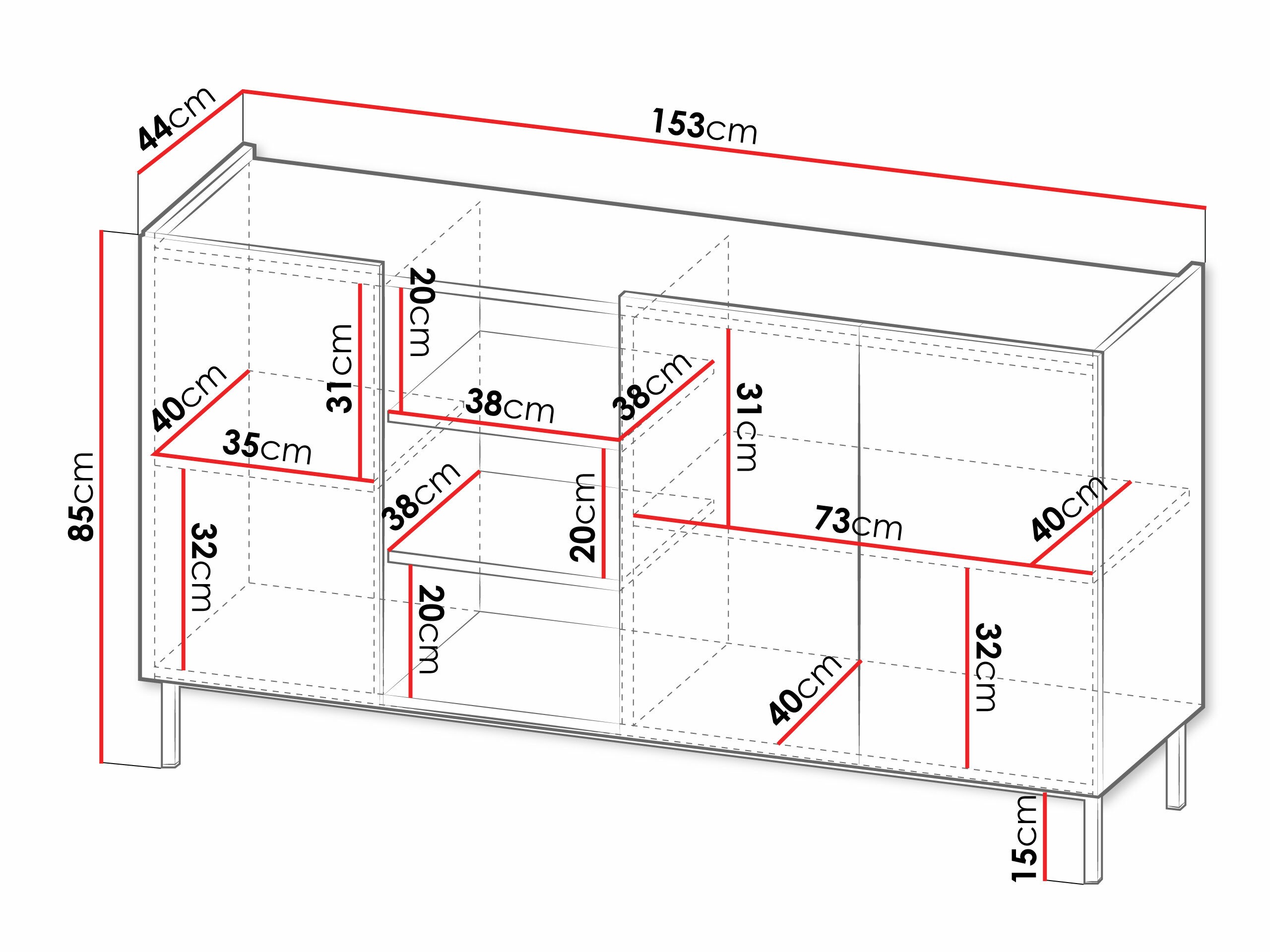 Ormarić Veldome 100 (Kašmir + Hrast)