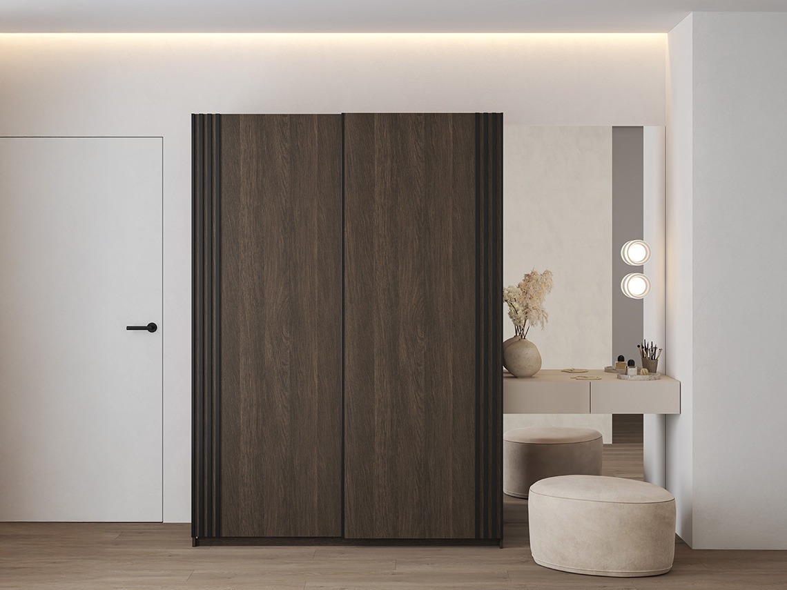 Ormar Austin 371 (Tamni hrast + Crna)