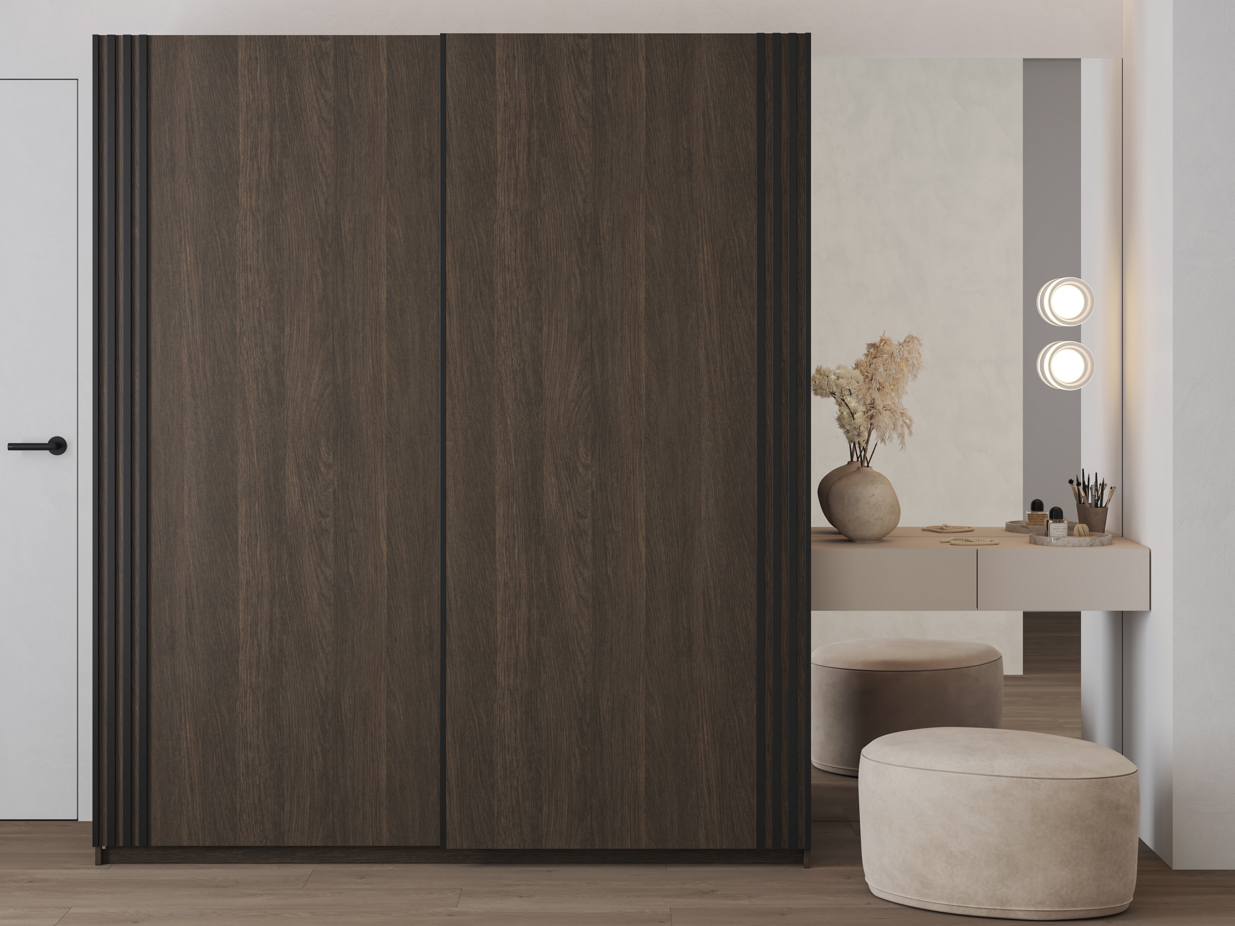 Ormar Austin 372 (Tamni hrast + Crna)