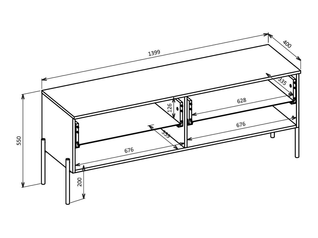 TV stol Levtenu 109 (Hrast + Kašmir)
