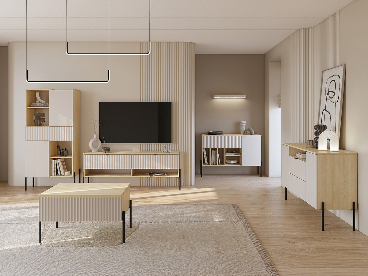 Set za dnevni boravak Levtenu 119 (Hrast + Kašmir)