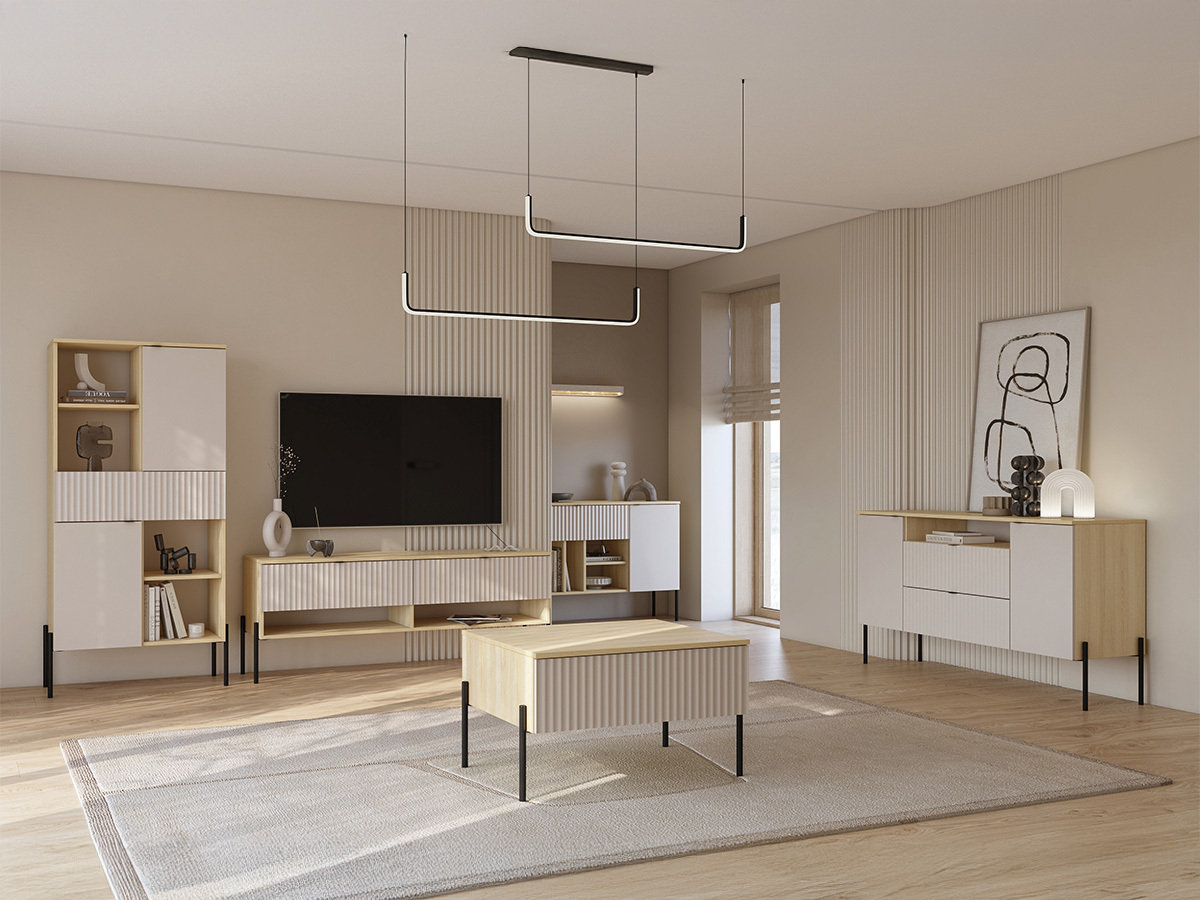 Set za dnevni boravak Levtenu 119 (Hrast + Kašmir)