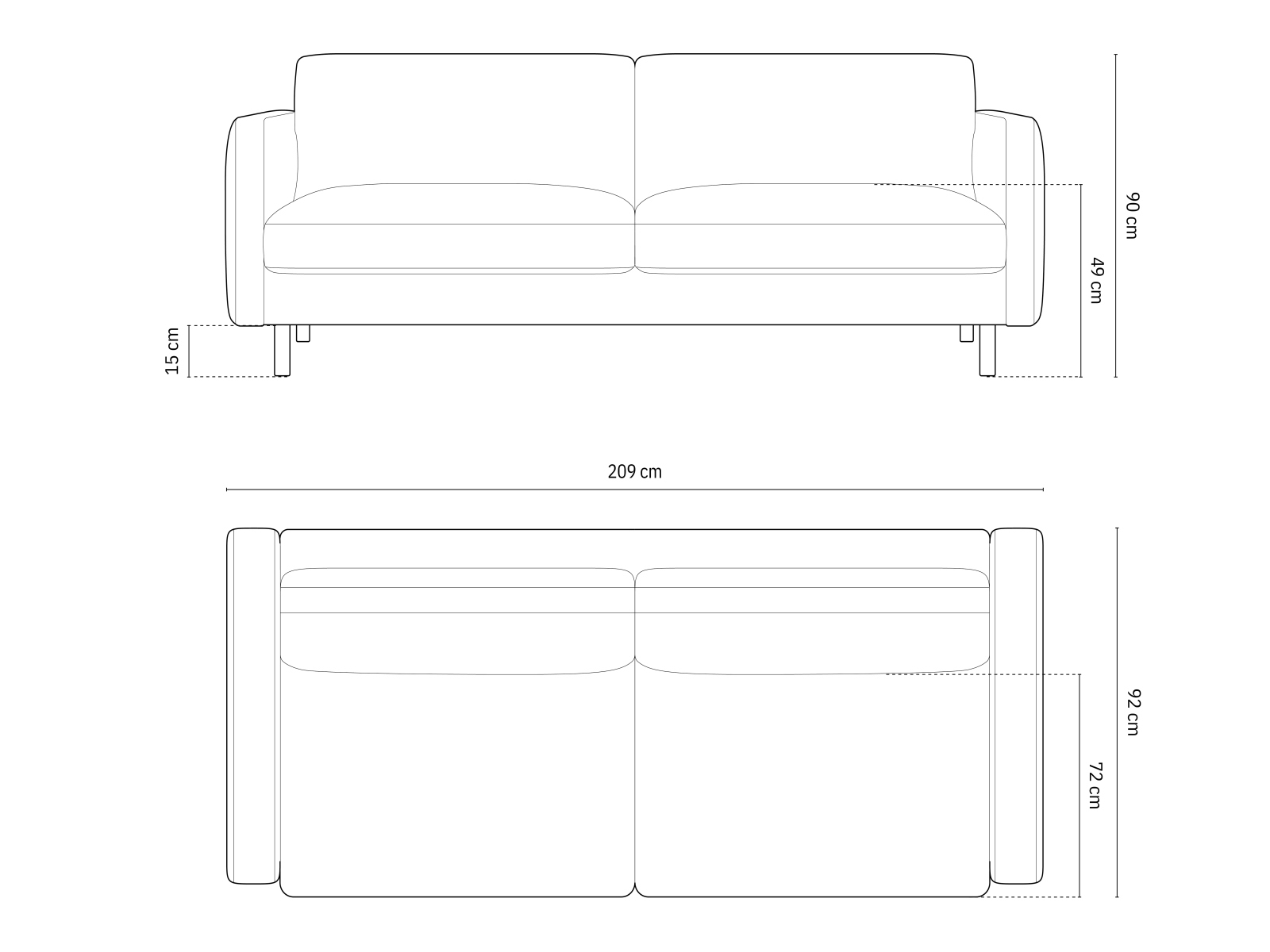Sofa Delavie 102 (Paris Khaki)