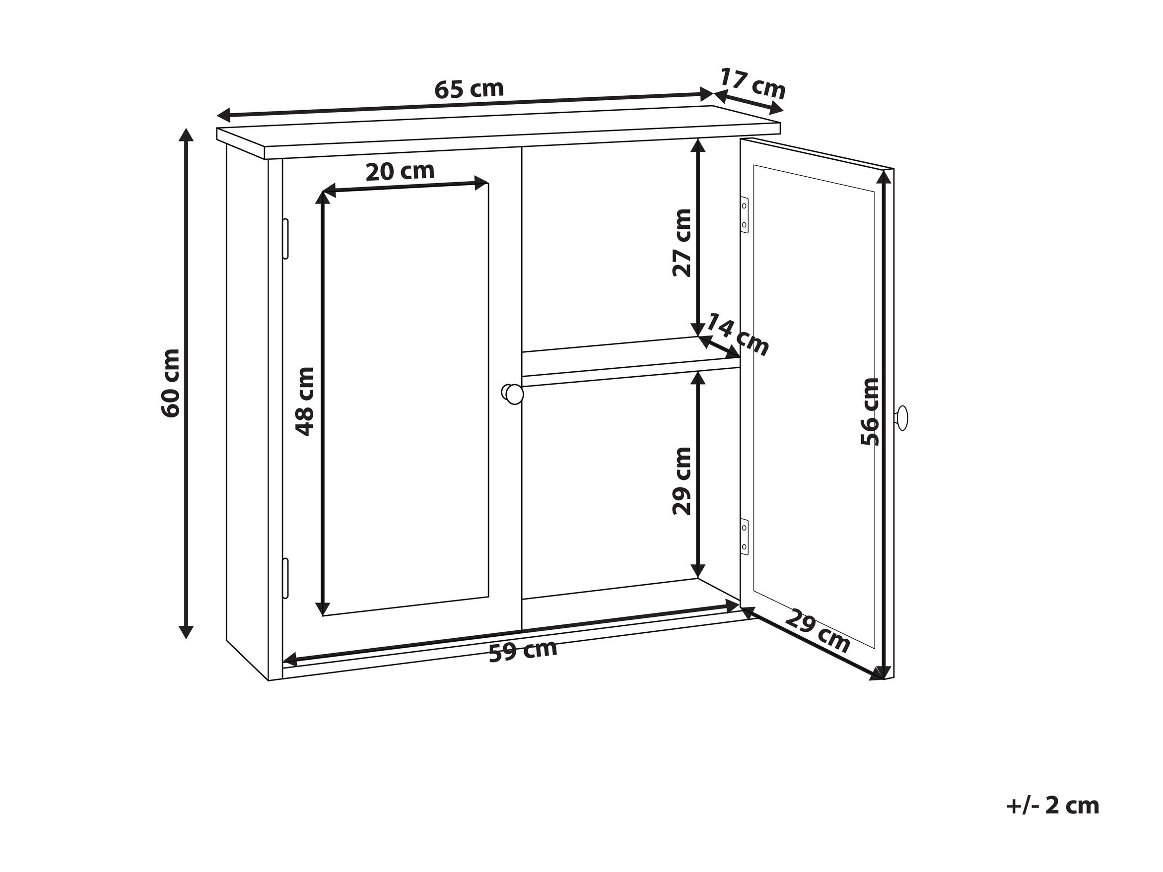 Kupaonski ormarić s ogledalom Berwyn 2800