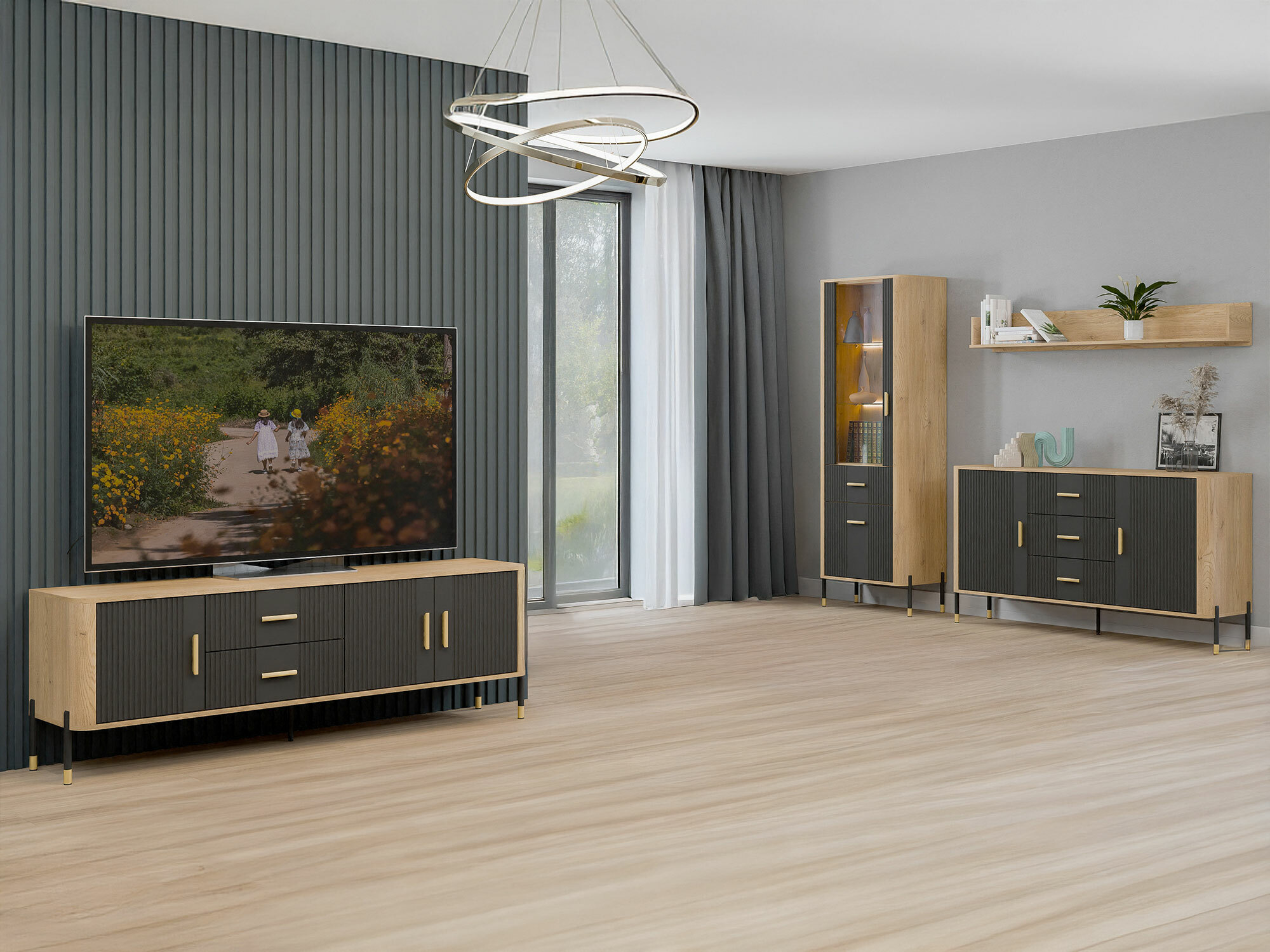 Set za dnevni boravak Flosora 148 (Antracit)