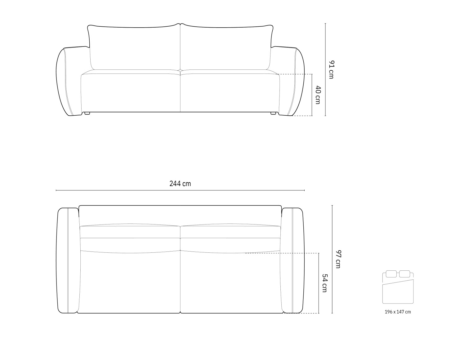 Kauč na razvlačenje Delflou 108 (Haga 23)