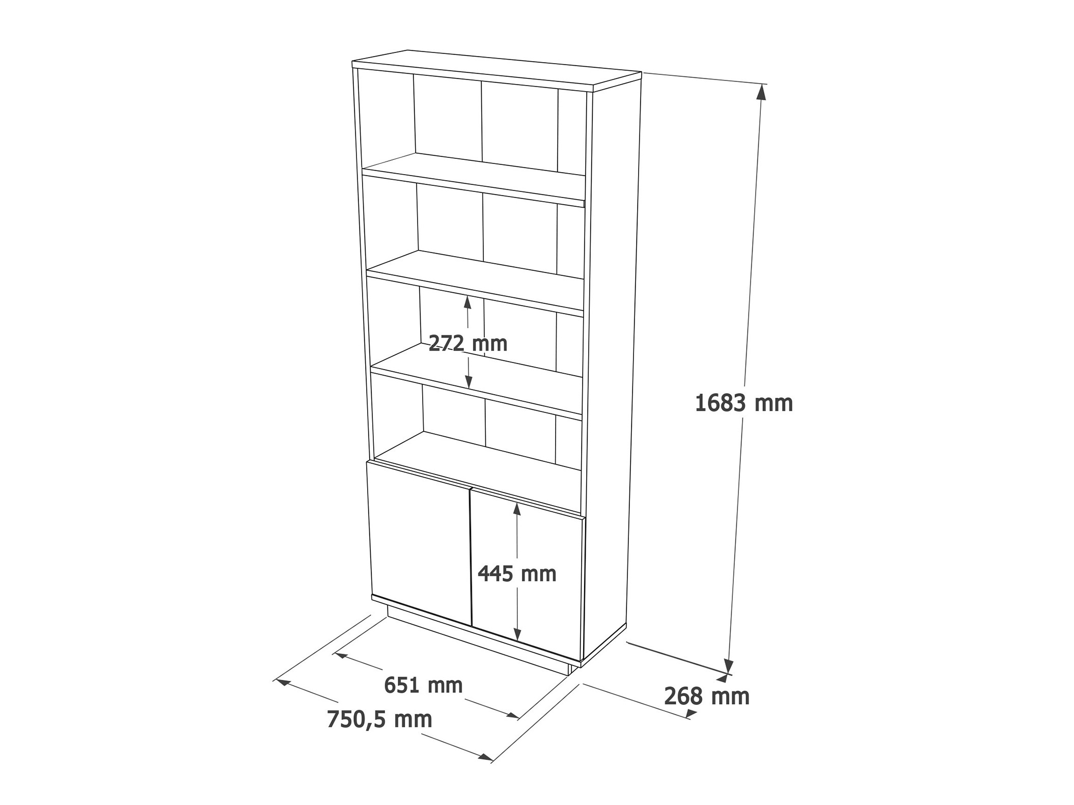 Polica Kailua 2659 (Antracit + Bor)