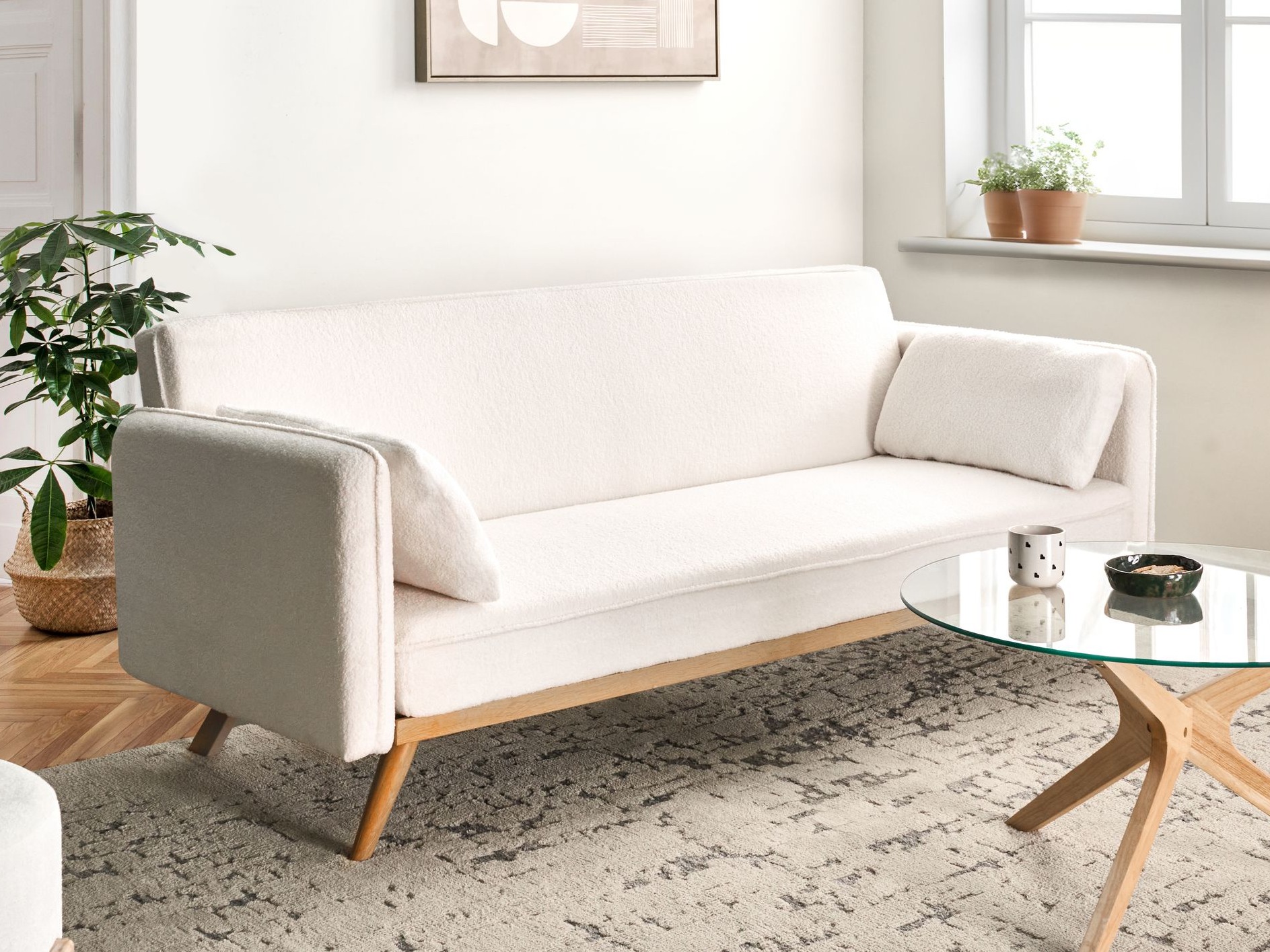 Kauč na razvlačenje Berwyn 2821 (Ekru bijela)