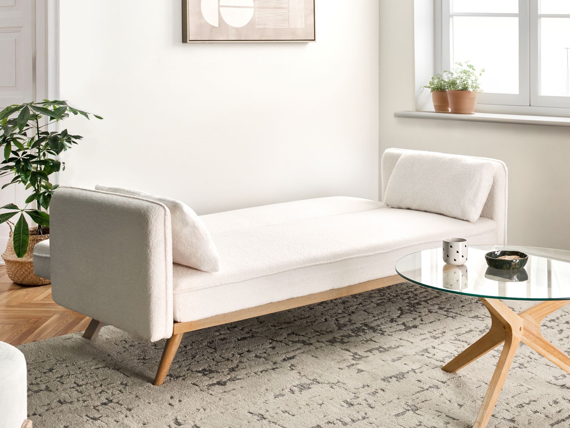 Kauč na razvlačenje Berwyn 2821 (Ekru bijela)